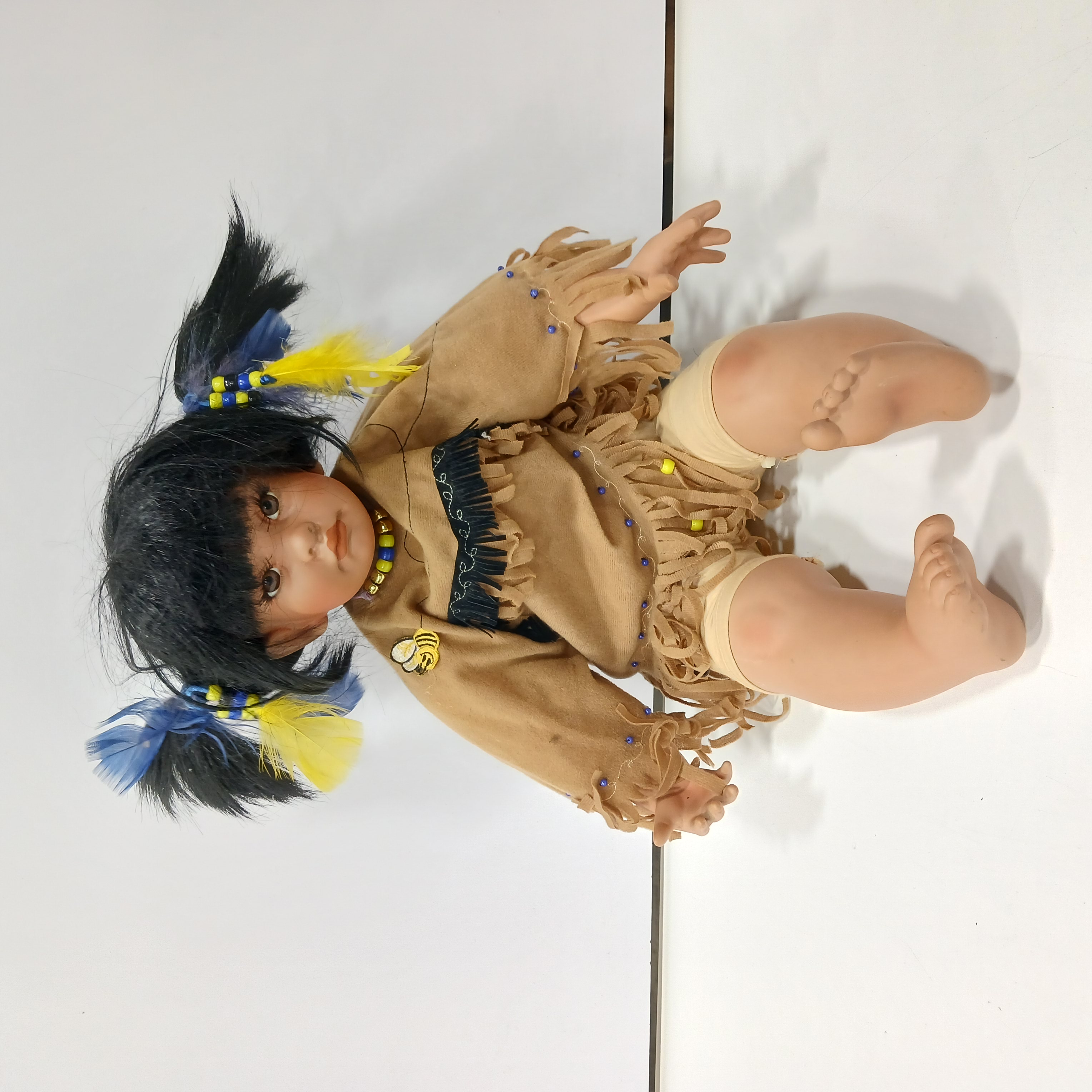 Buy the 2002 Kelly J Rubert Indian Baby Sitting Doll 14 Inches ...