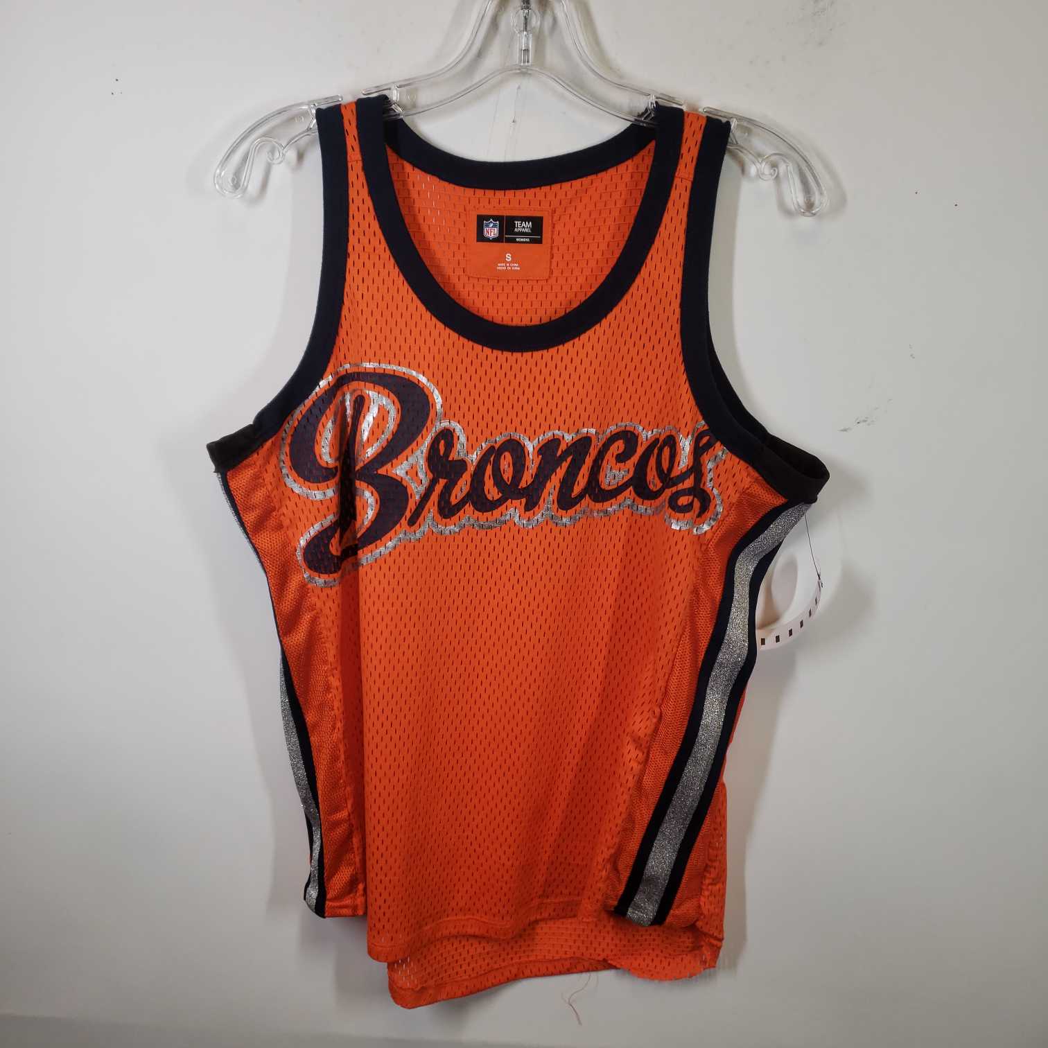 Buy the Womens Denver Broncos Round Neck Sleeveless Pullover Jersey Size  Small