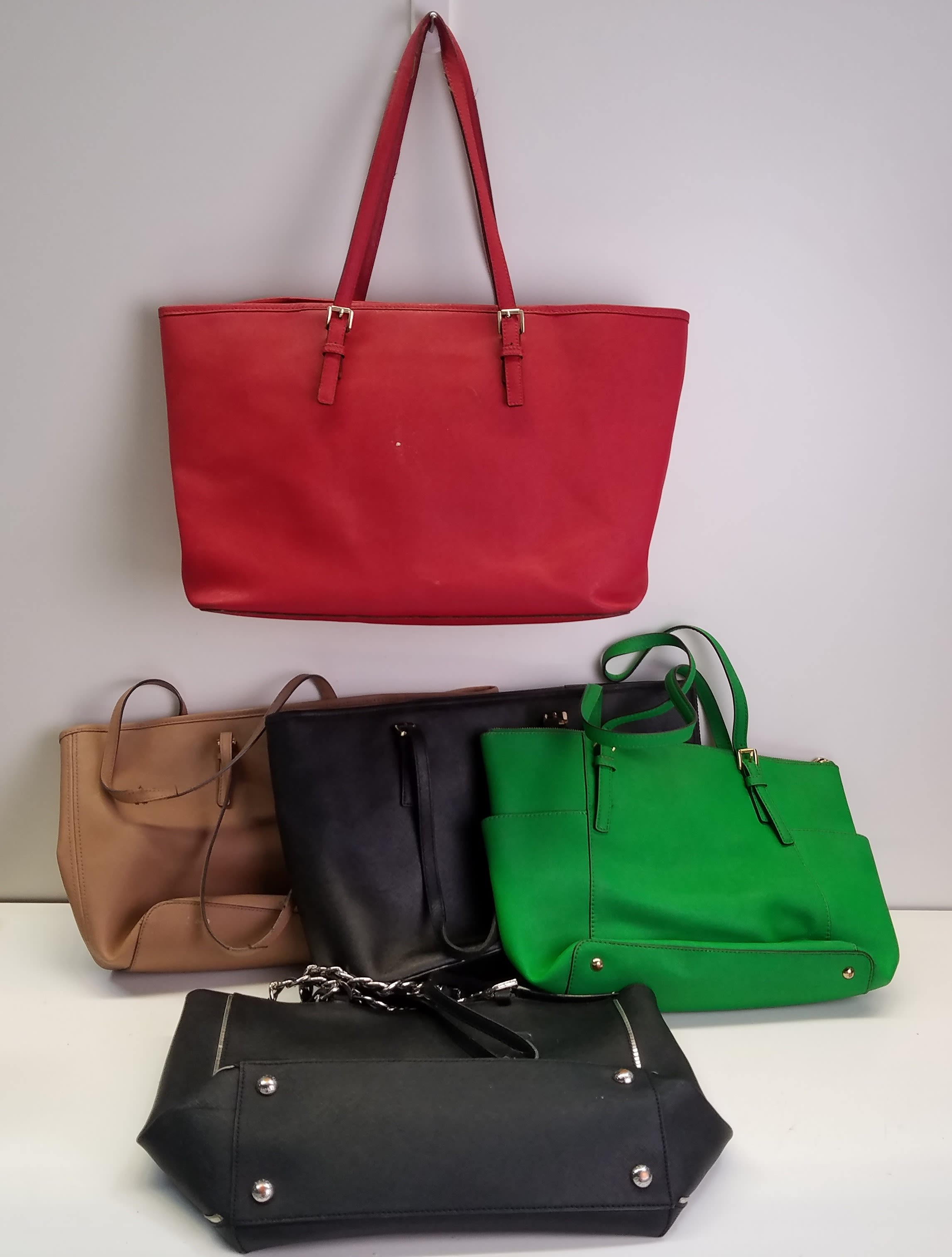 Buy the Michael Kors Saffiano Leather Shoulder Bag Bundle Lot of 5