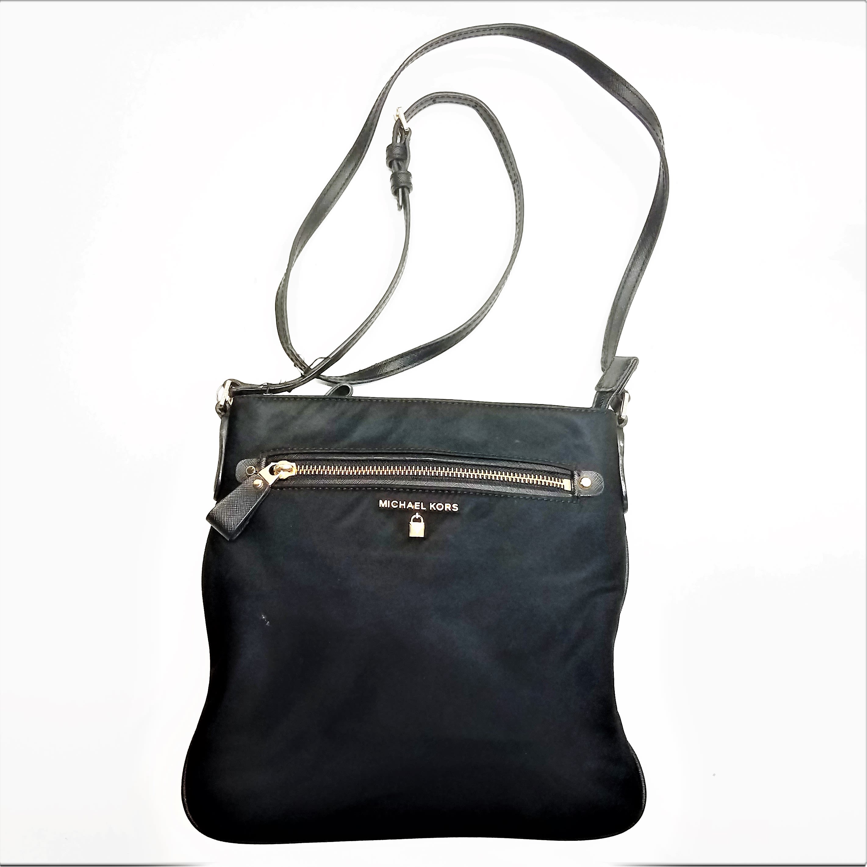 Buy the Michael Kors Nylon Large Kelsey Crossbody Bag Black