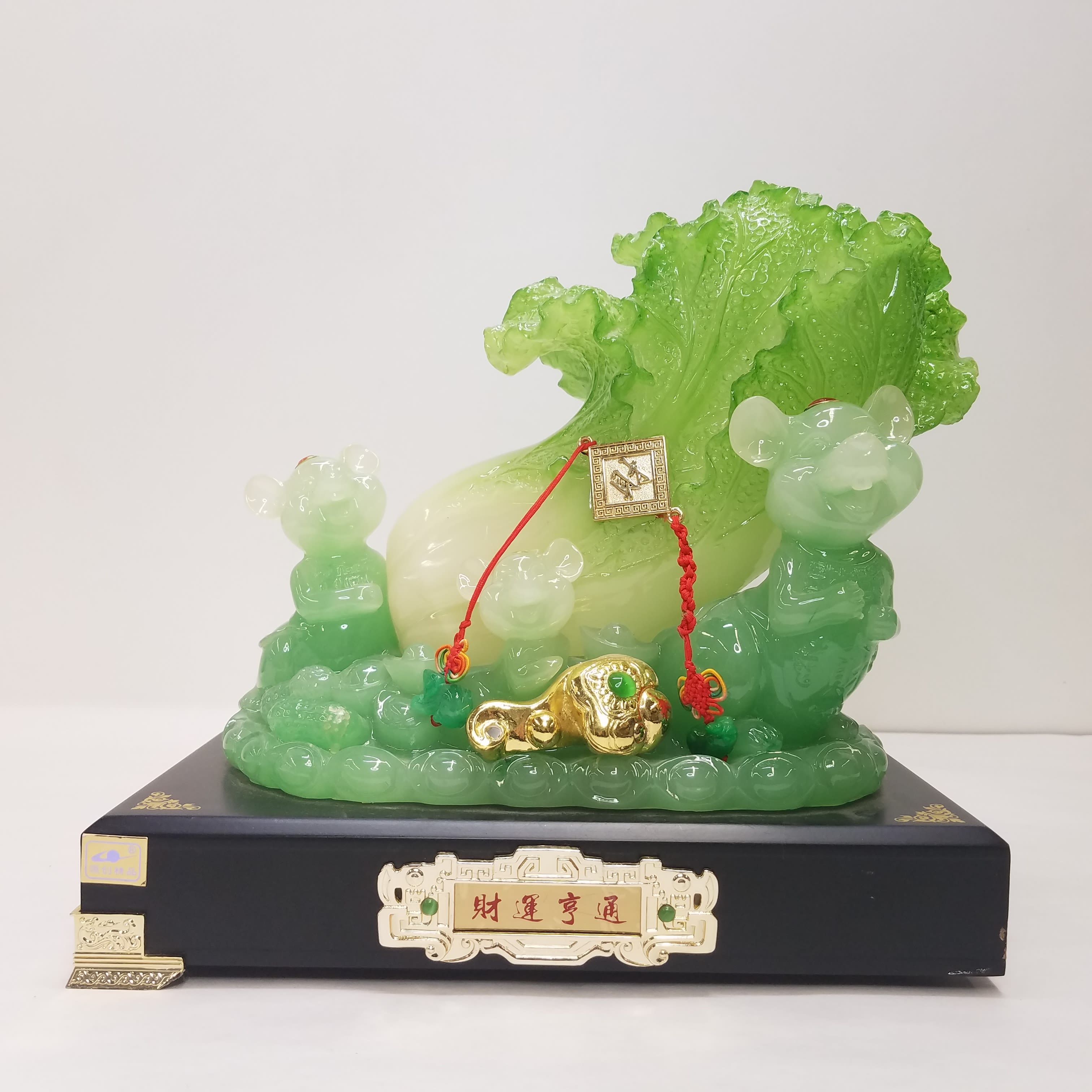 Buy the Feng Shui Bok Choy Money Cabbage Resin Statue on Base ...