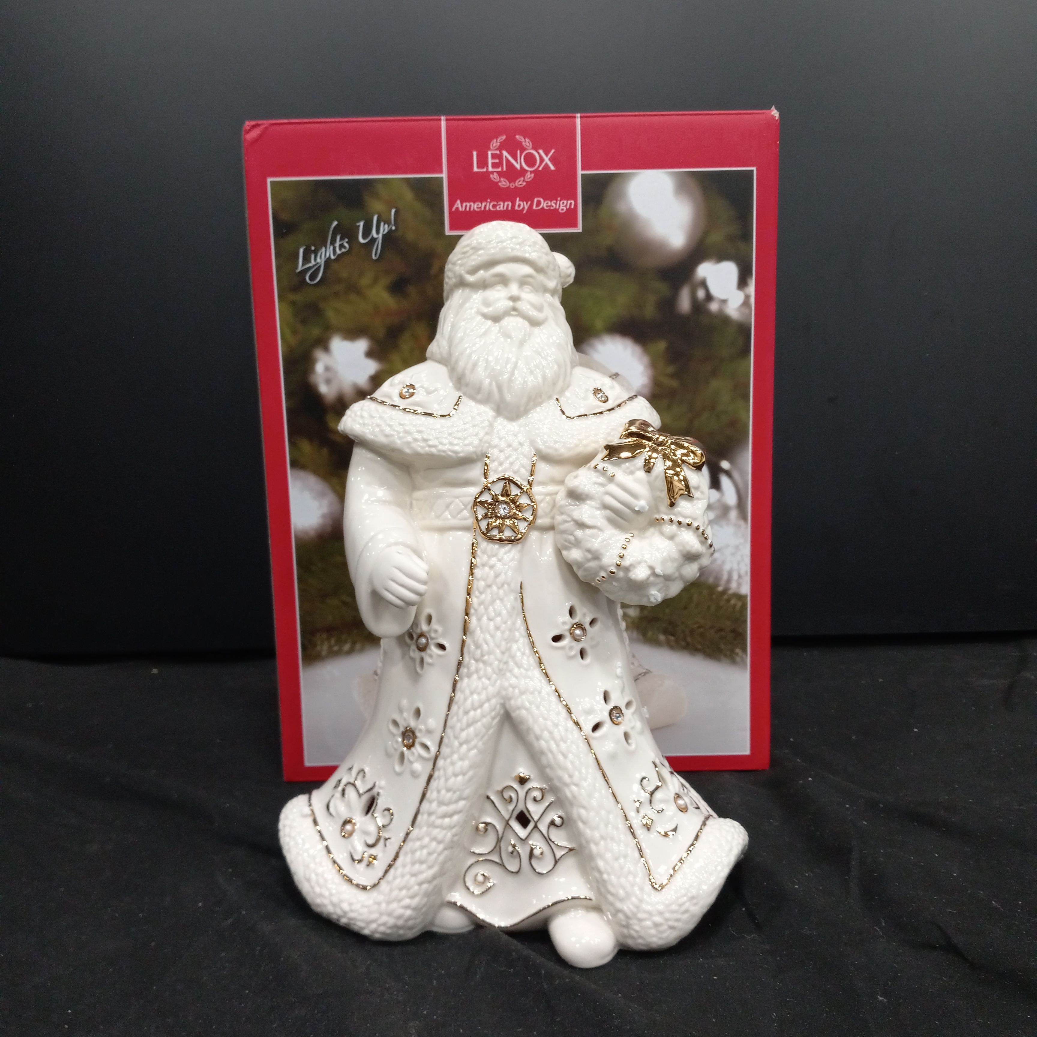 Buy the Lenox Florentine & Pearl Light Up Santa w/Box - FOR PARTS