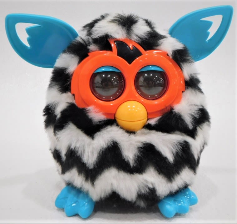 Furby Boom! Black White Zig Zag 2012 Hasbro Tested And In Working Order