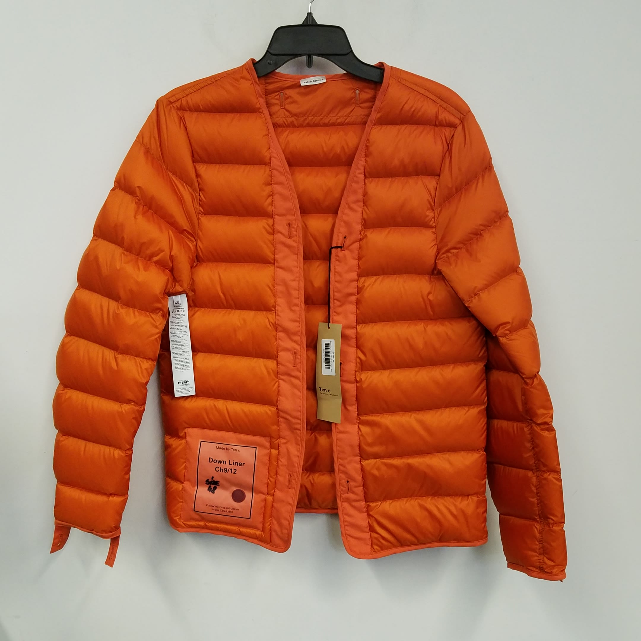 Buy the NWT Ten C Unisex Adults Orange Down Liner Full Zip Puffer