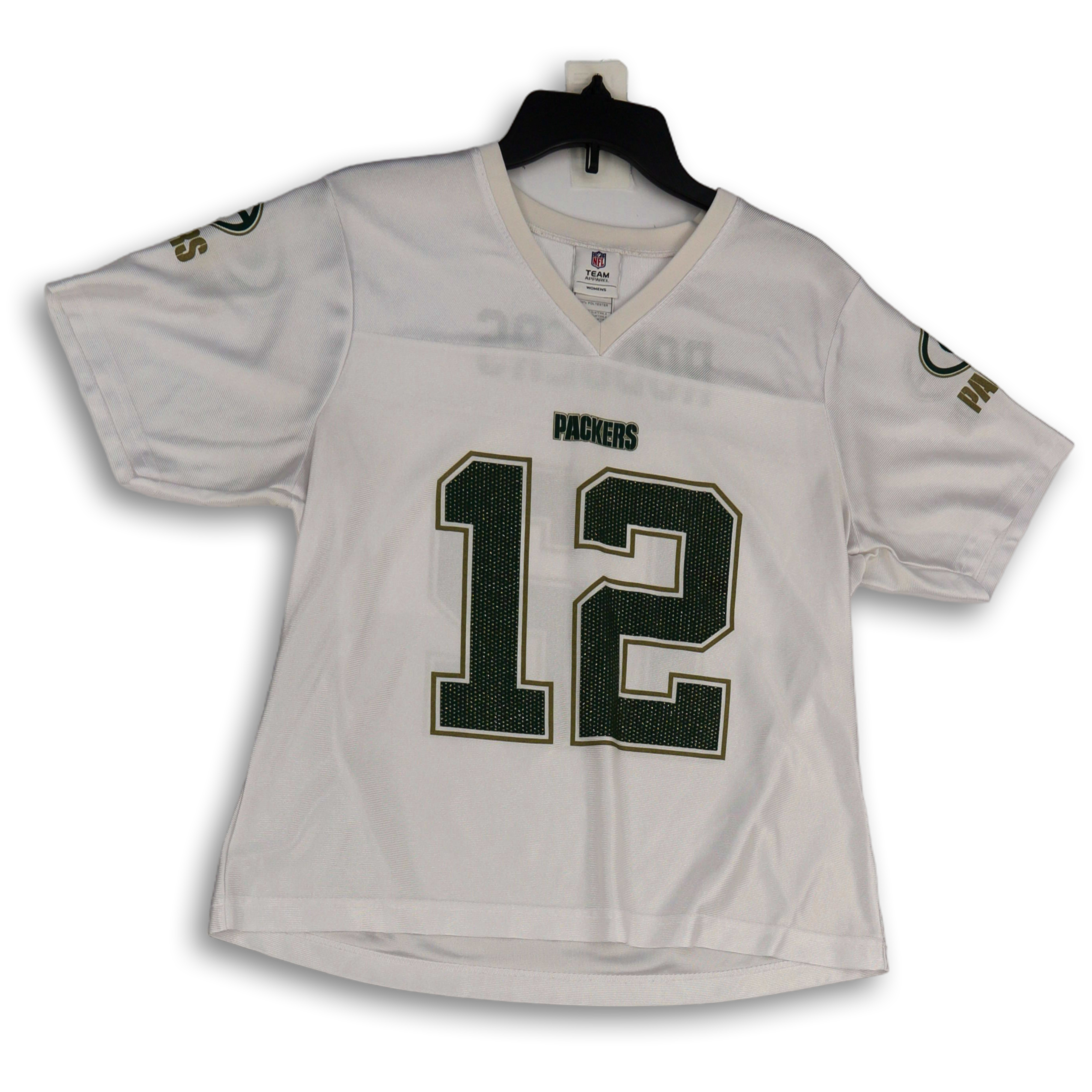 Buy the Womens White Green Bay Packers Aaron Rodgers #12 Football Jersey  Size XL