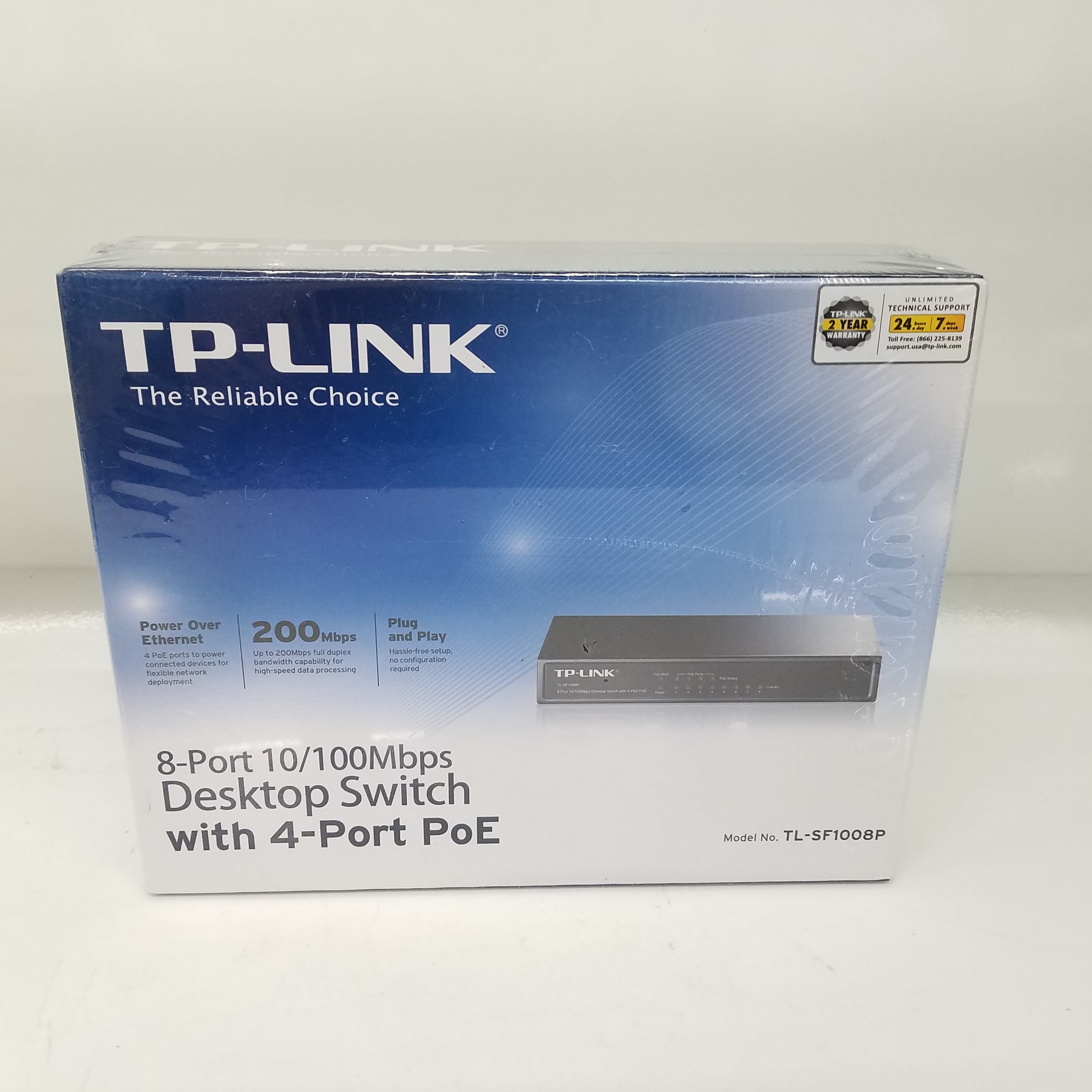 TL-SF1008P, 8-Port 10/100Mbps Desktop Switch with 4-Port PoE+