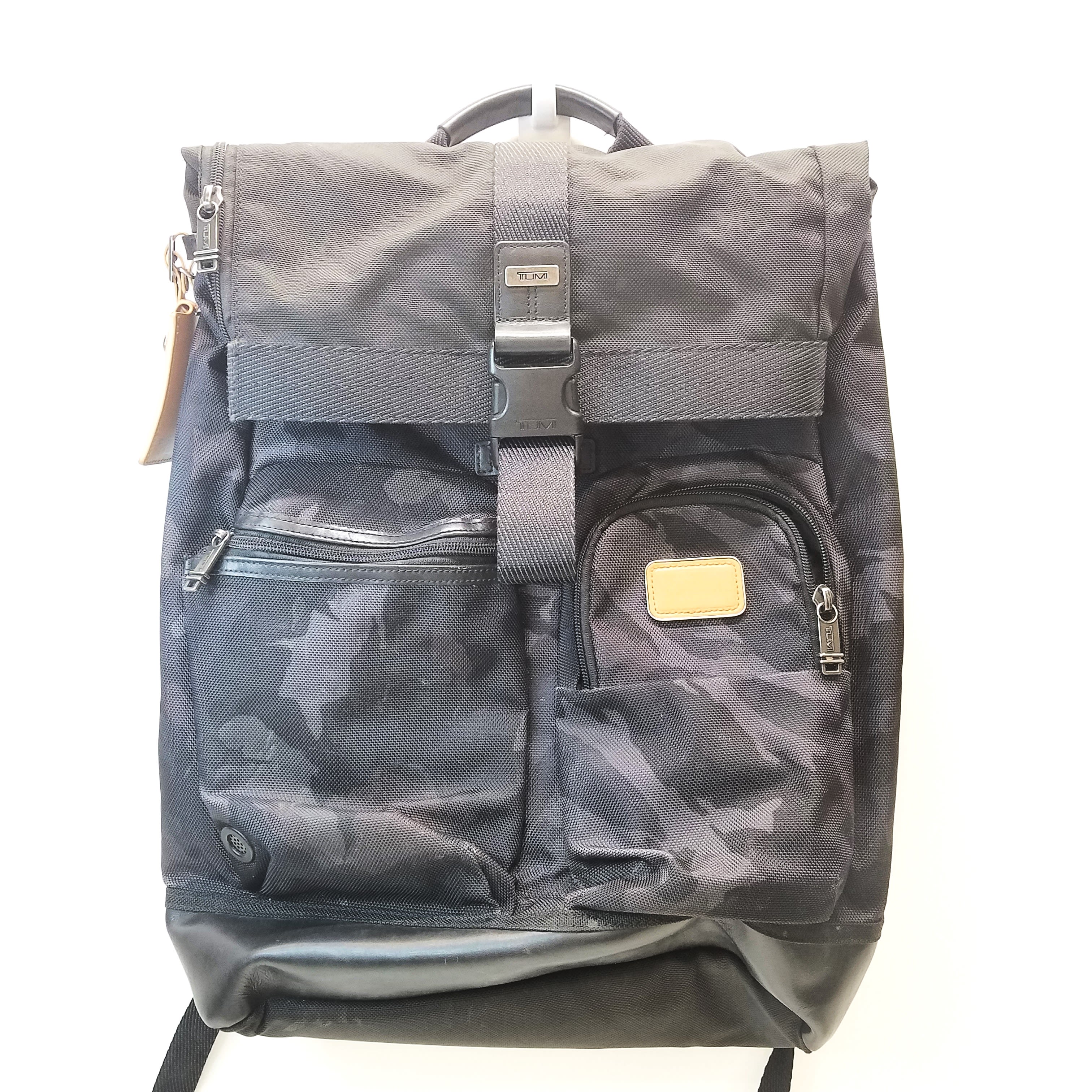 Buy the Tumi Canvas Alpha Bravo Luke Roll Top Backpack Camo Black