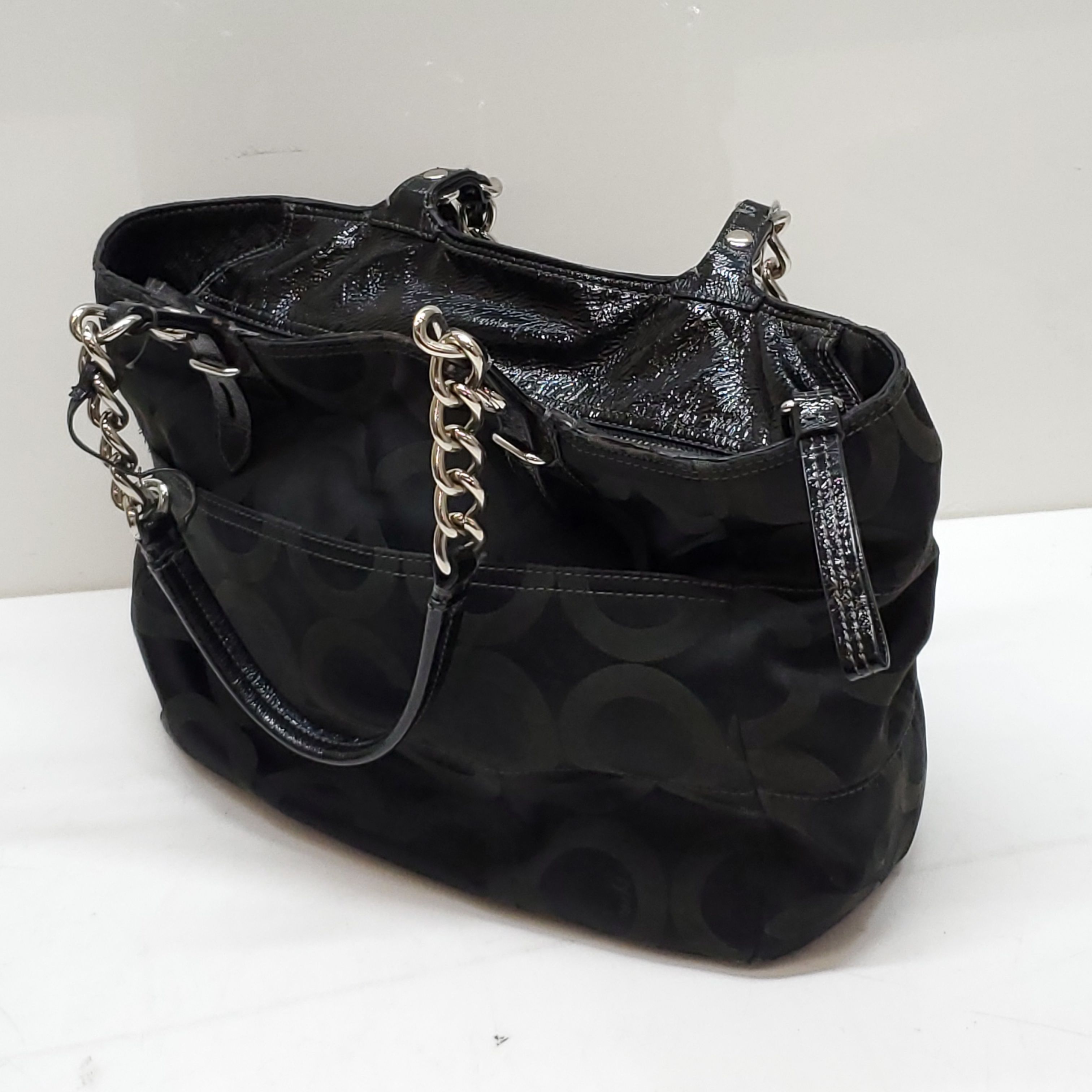 Buy Coach Handbag Box Crossbody Bag Top Handle Signature Canvas With Og Box  and Dust Bag (Black) (J1859)