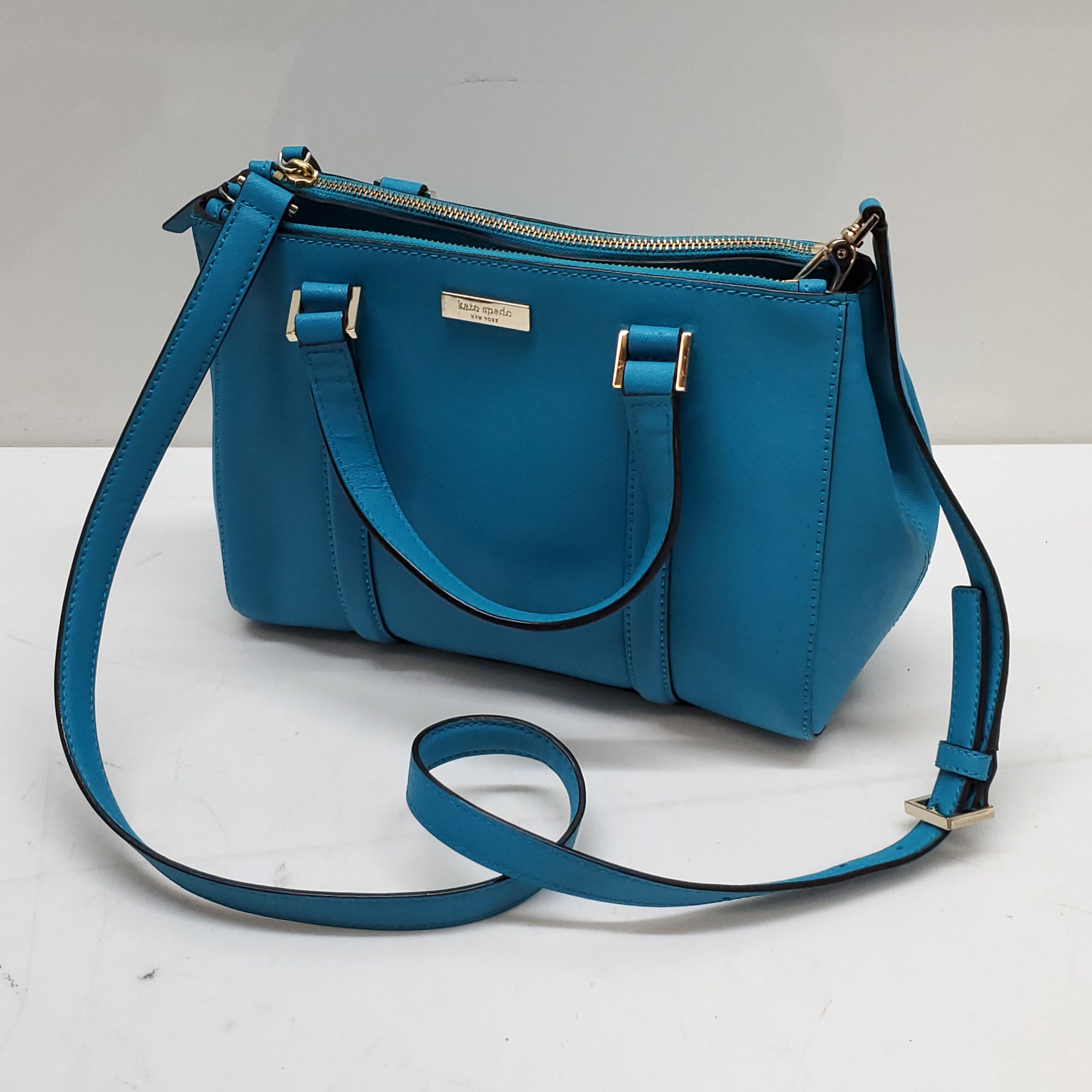 Buy the Kate Spade Turquoise Blue Convertible Crossbody Handbag ...