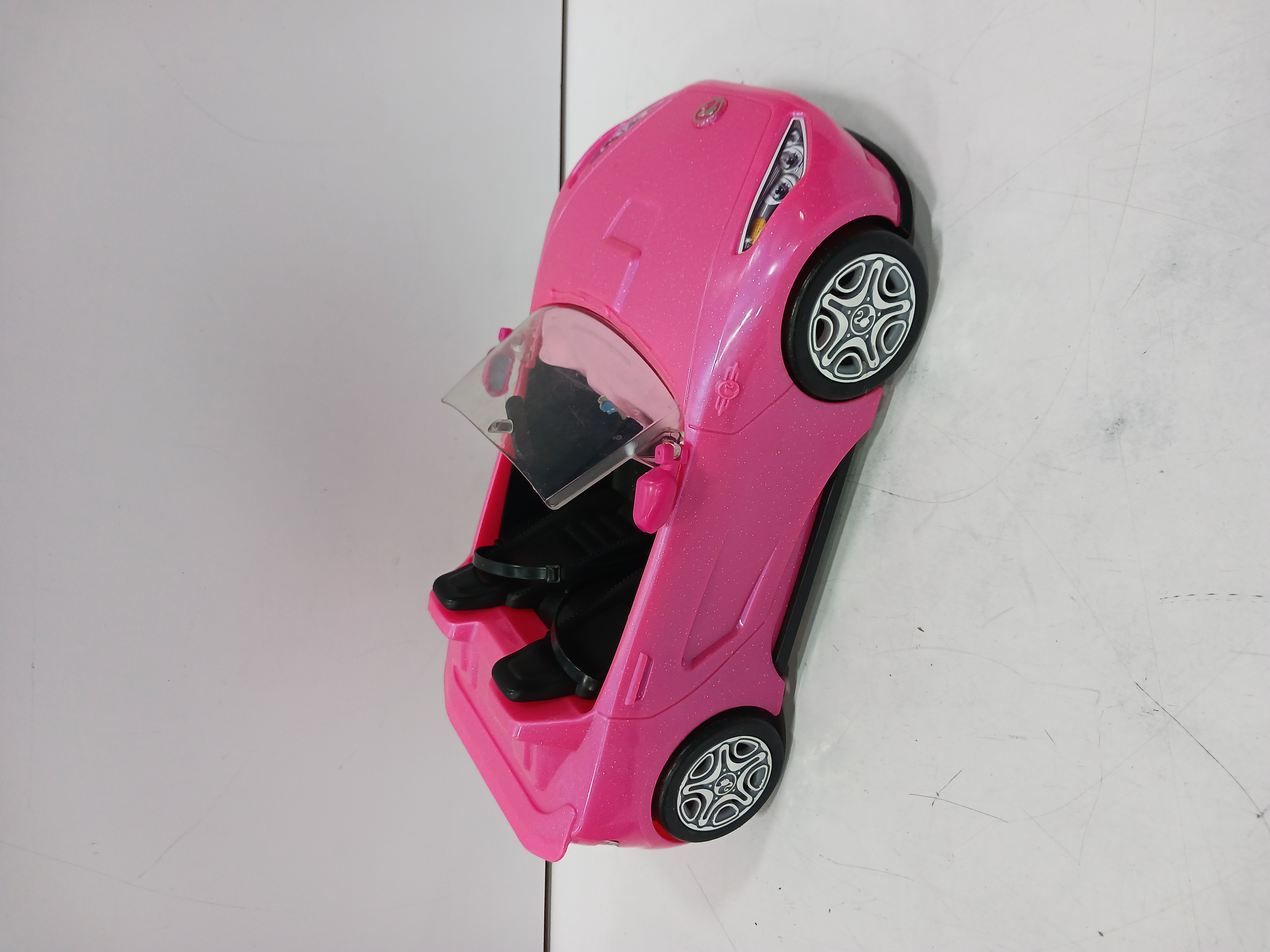 Buy the 2016 Barbie Glam Pink Glitter Convertible Car | GoodwillFinds