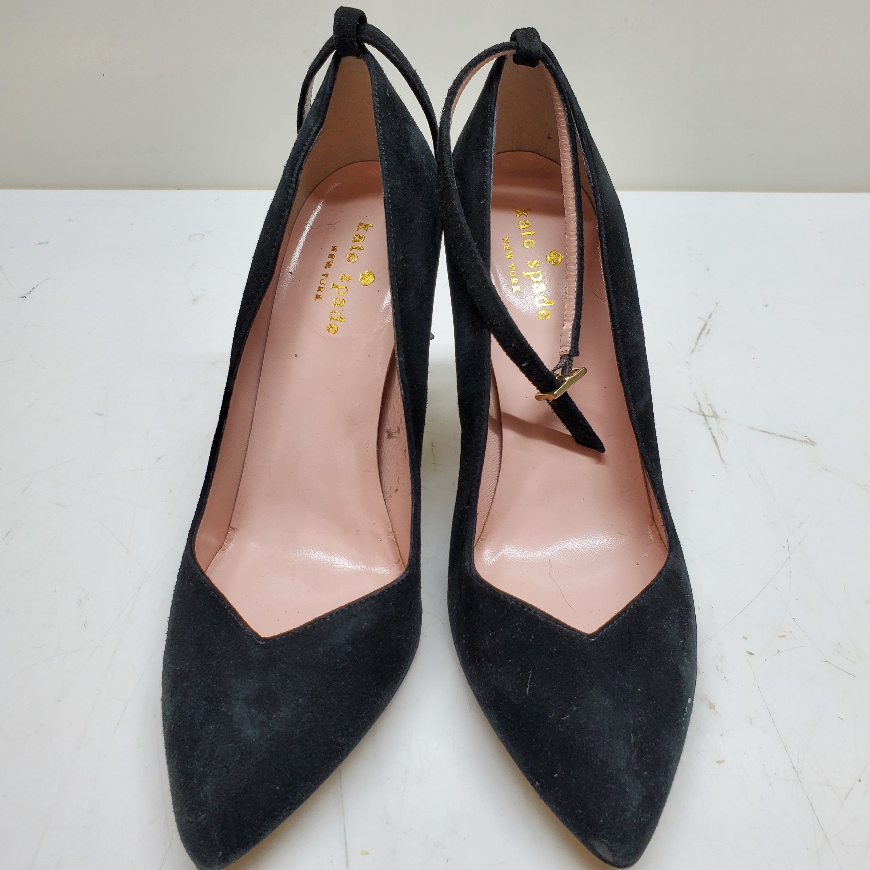 Kate spade black suede pumps sale