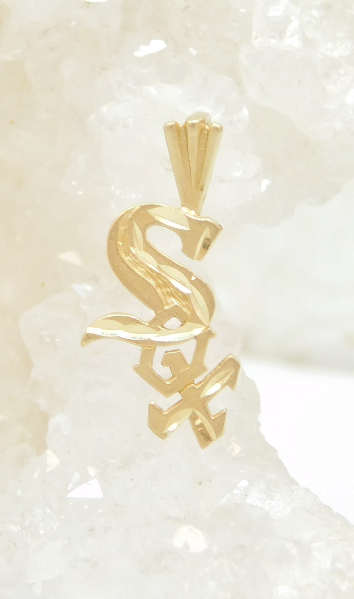 Chicago Sox Pendant, 14K White - The GLD Shop