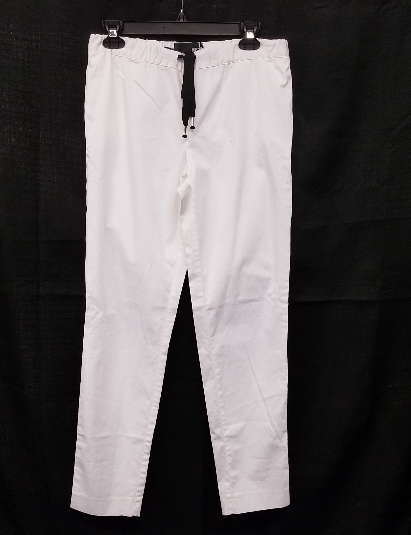 Buy Womens White Cotton Blend Elastic Waist Drawstring Straight Leg Pants  Sz 6 for USD 37.05 | GoodwillFinds