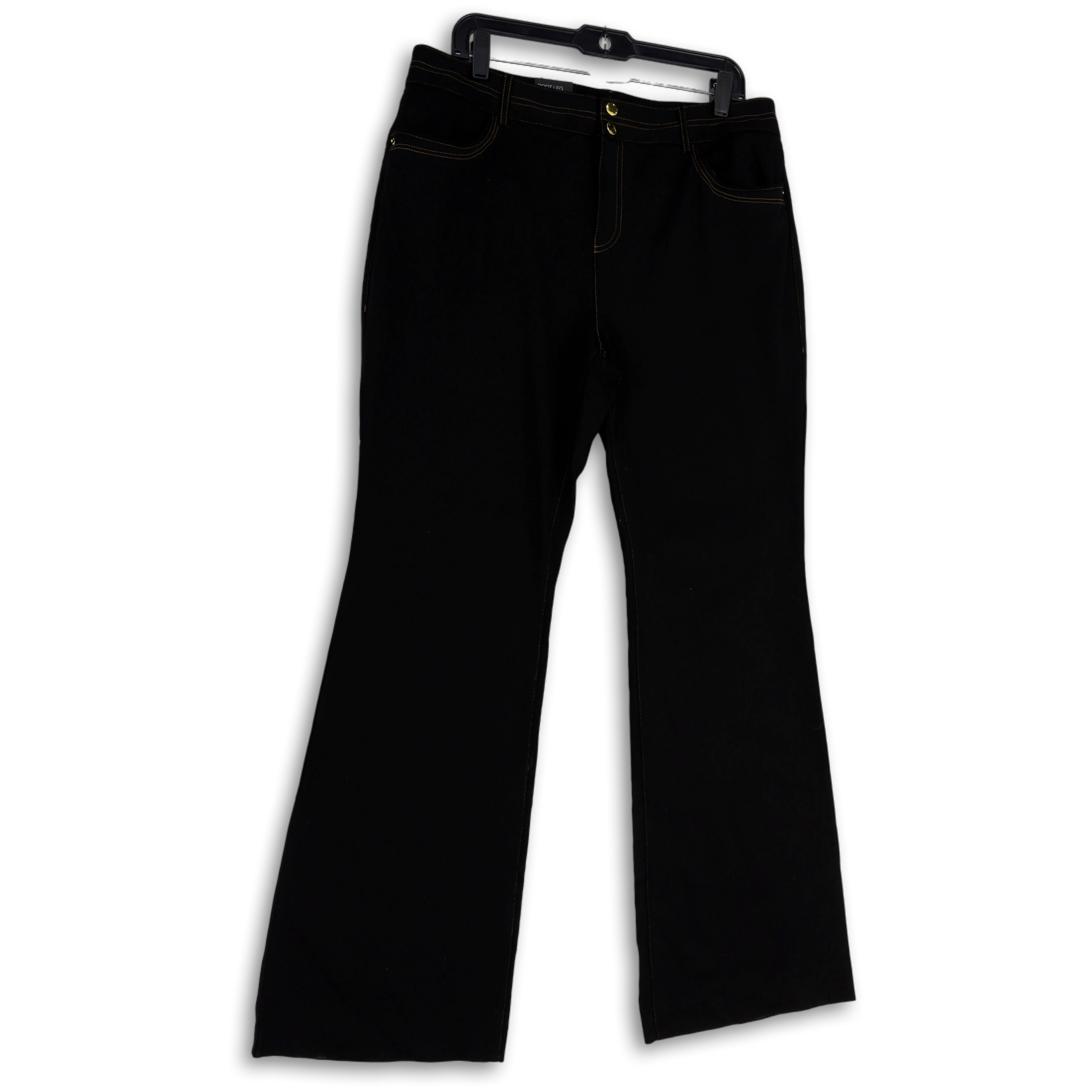 Buy the NWT Womens Black Denim Regular Fit Pockets Dark Wash Bootcut Jeans  Size 16