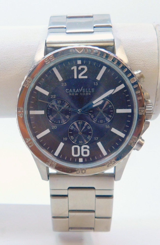 Buy the Caravelle by Bulova B4 43A115 Chunky Chronograph Watch 174.2g ...