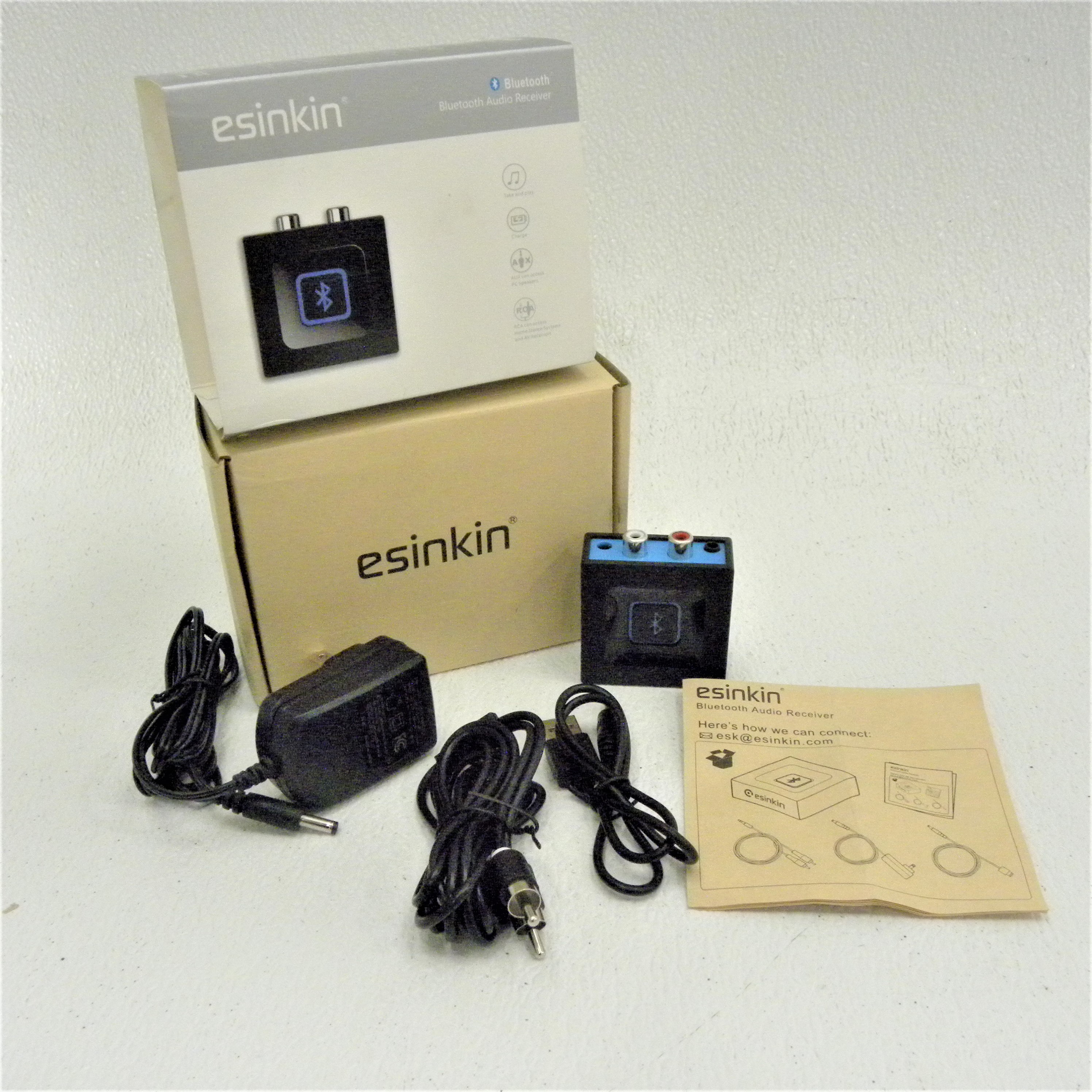 Buy the Esinkin Bluetooth Audio Receiver w/ RCA and Aux Cables - IOB ...