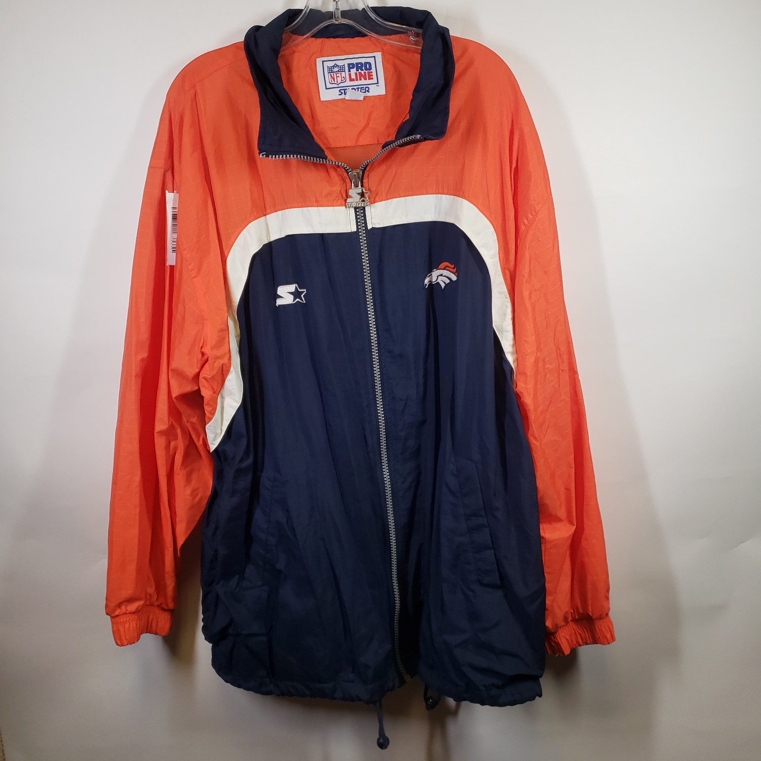 DENVER BRONCOS JACKET, Hooded, Sz XXL Blue, Orange, White - VINTAGE