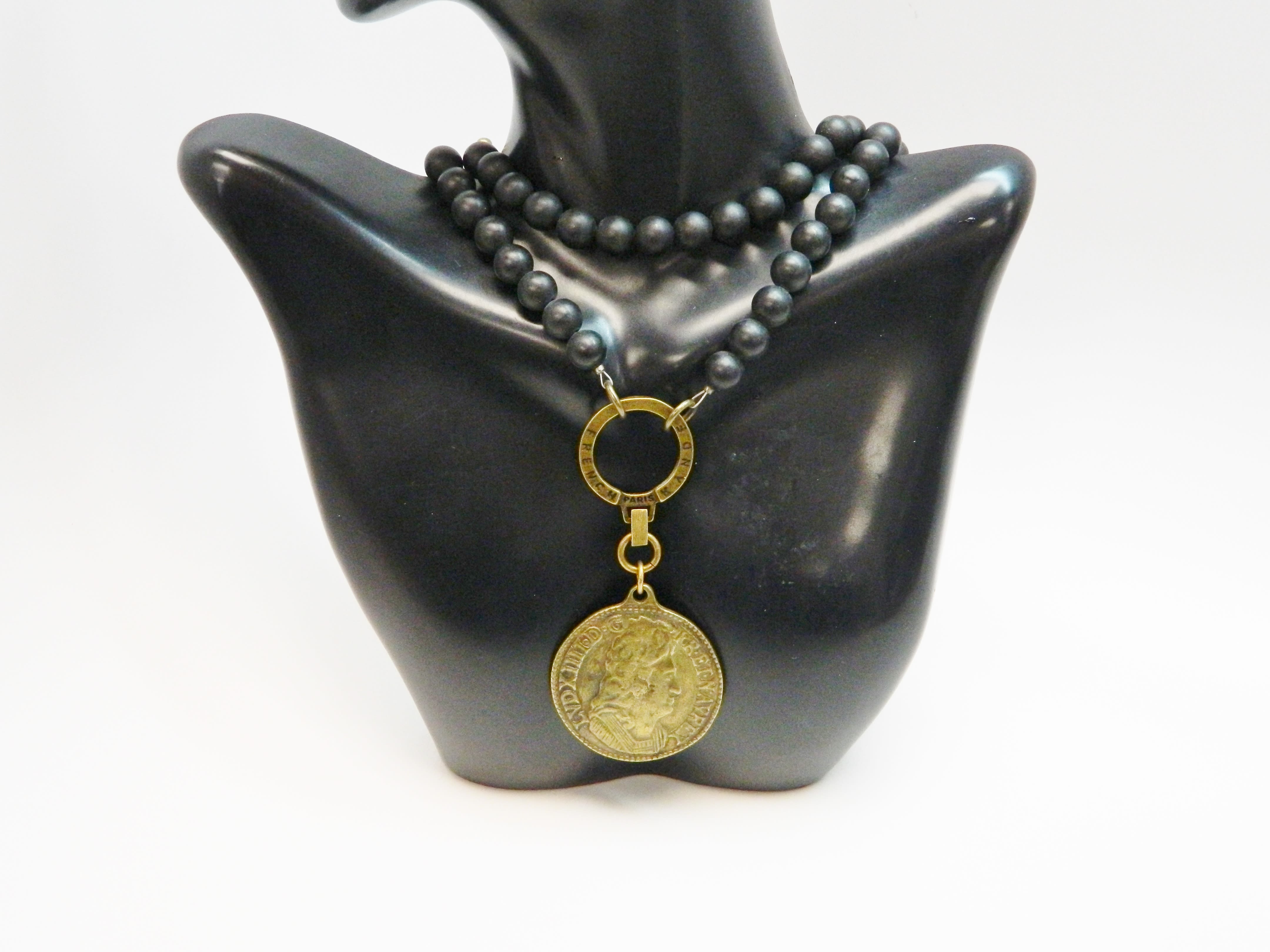 French Kande Tronc Lock Pendant Necklace