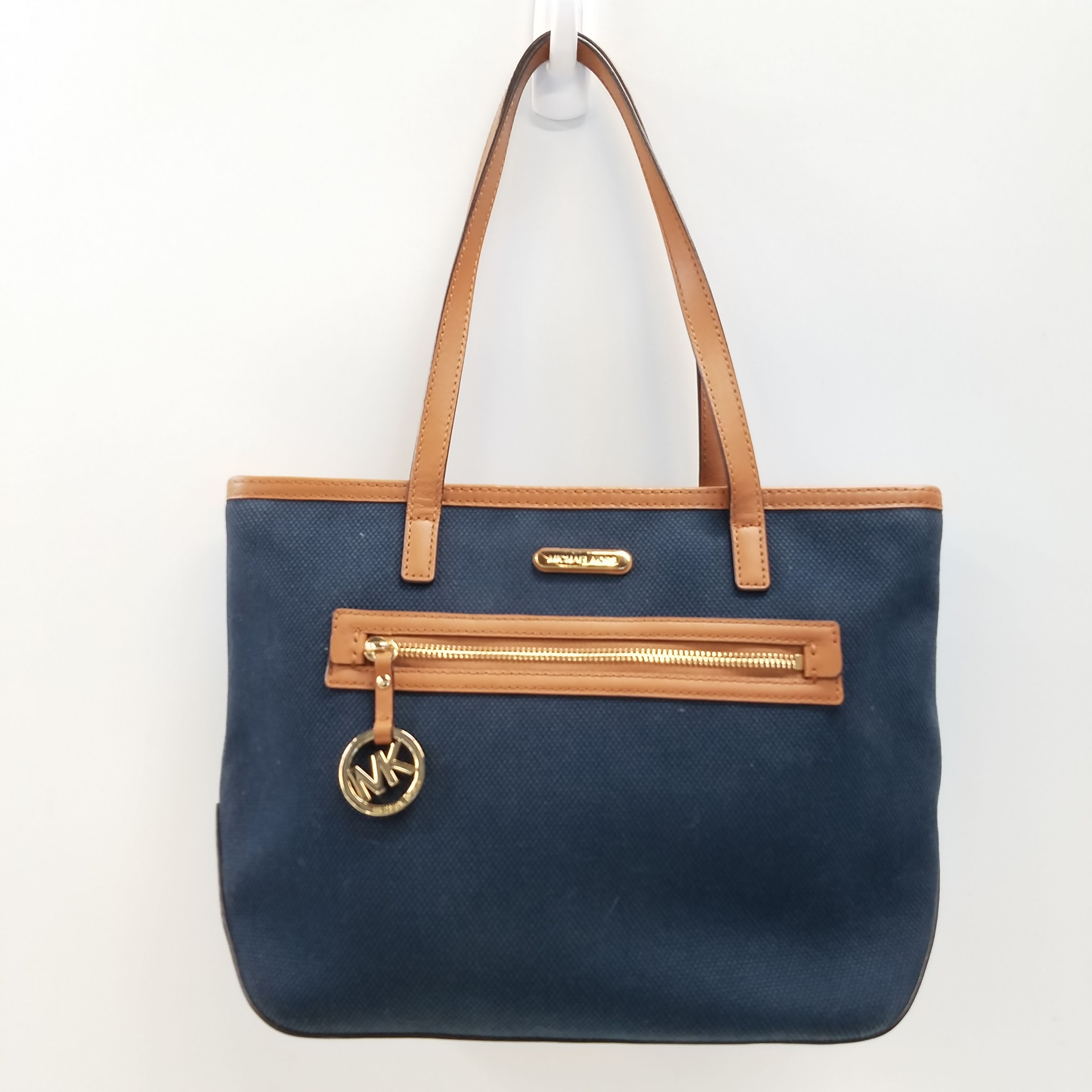 Buy the Michael Kors Canvas Tote Bag Navy | GoodwillFinds