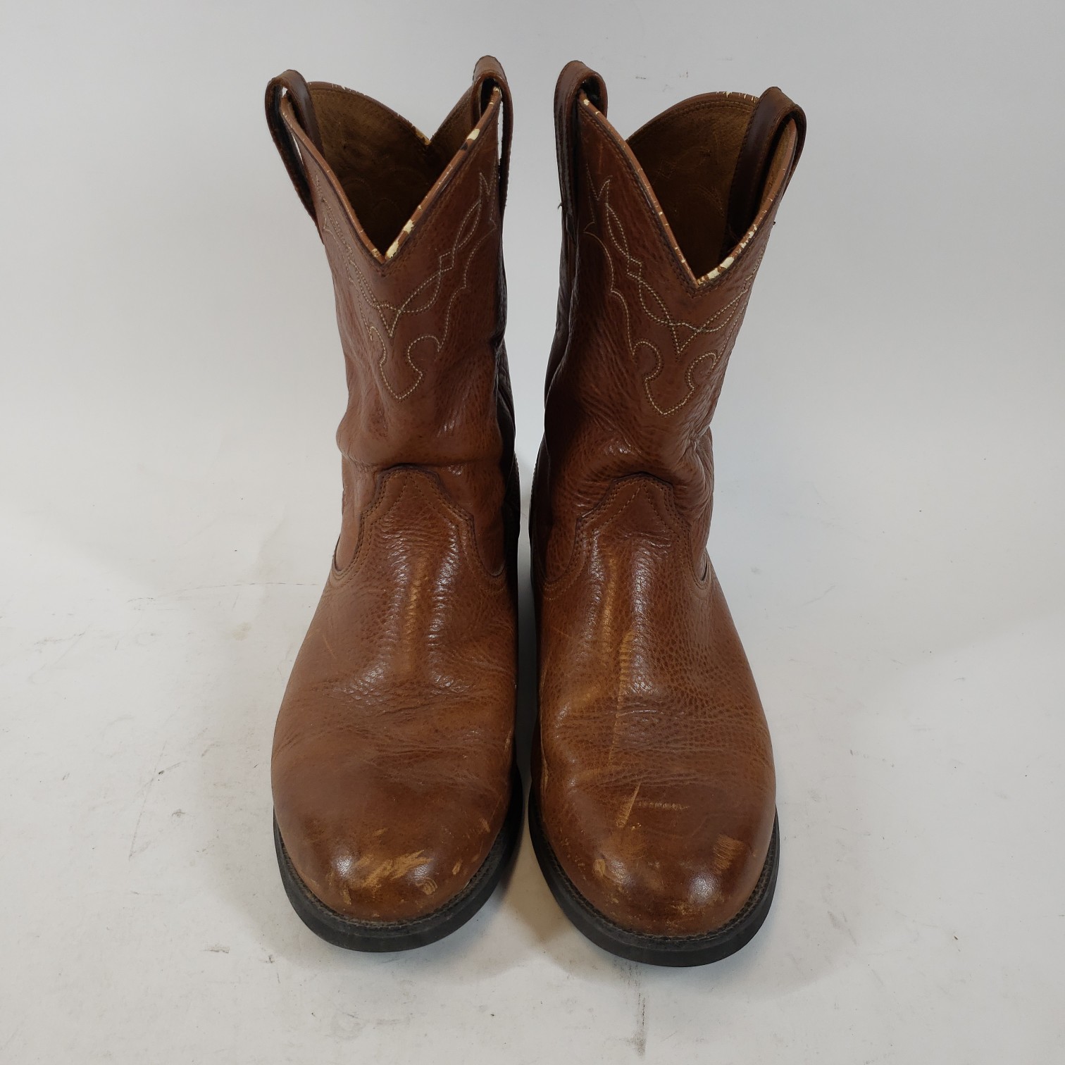 Buy the Mens Leather Pull On Classic Western Boots Size 11EE ...