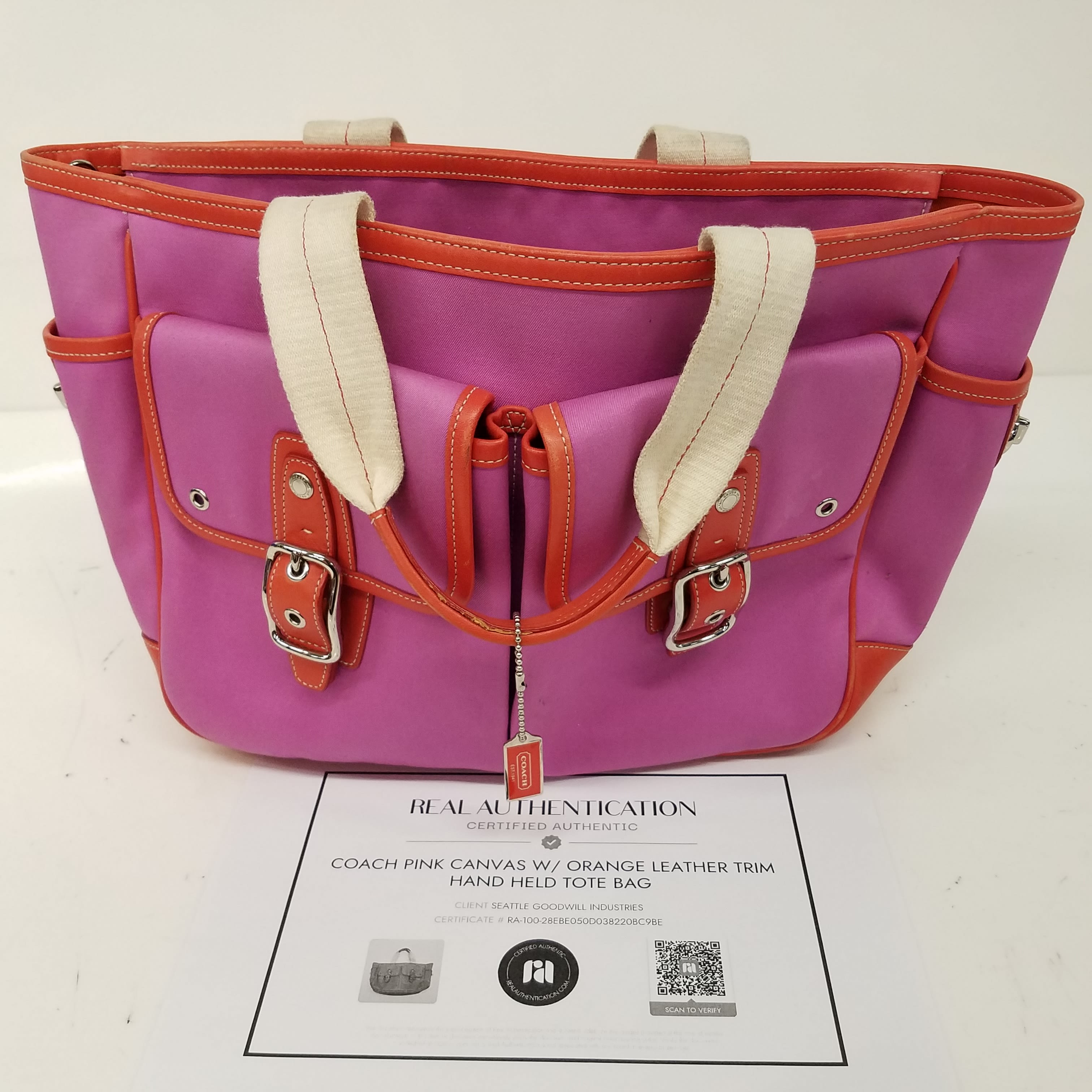 Coach, Bags, Pink And Orange Coach Purse