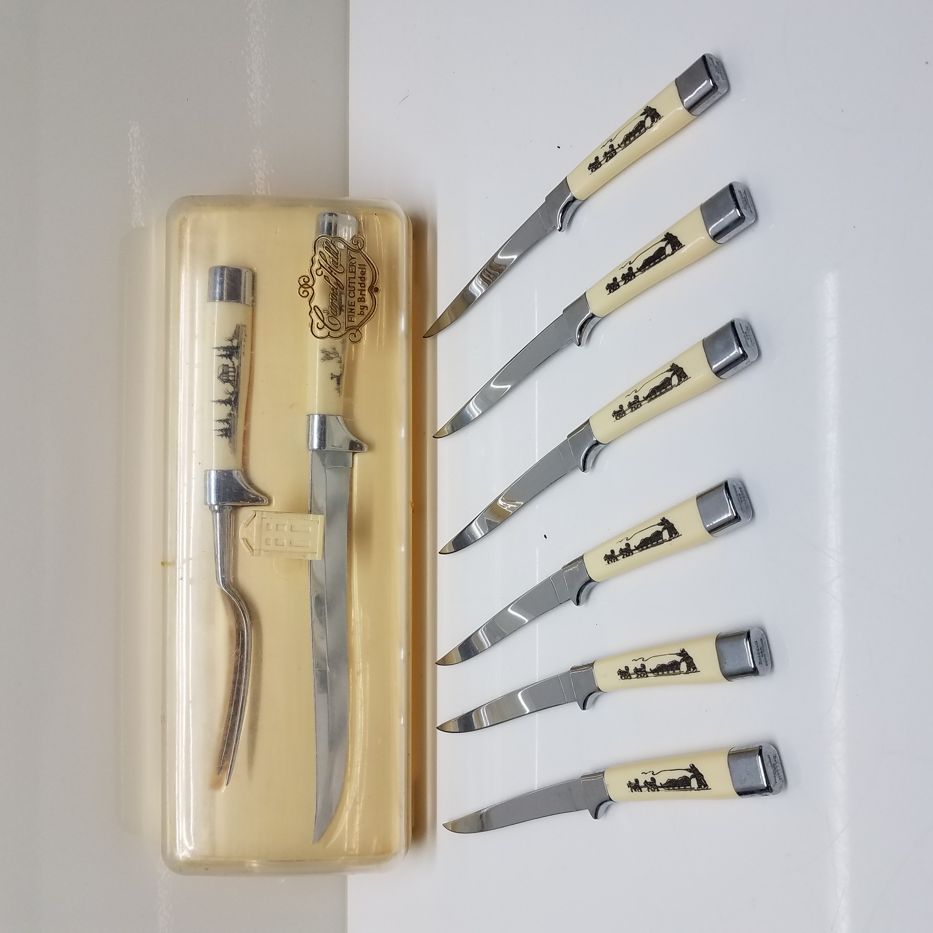 Buy the Carvel Hall by Briddell Fork & Knife Carving Set + 6 Steak