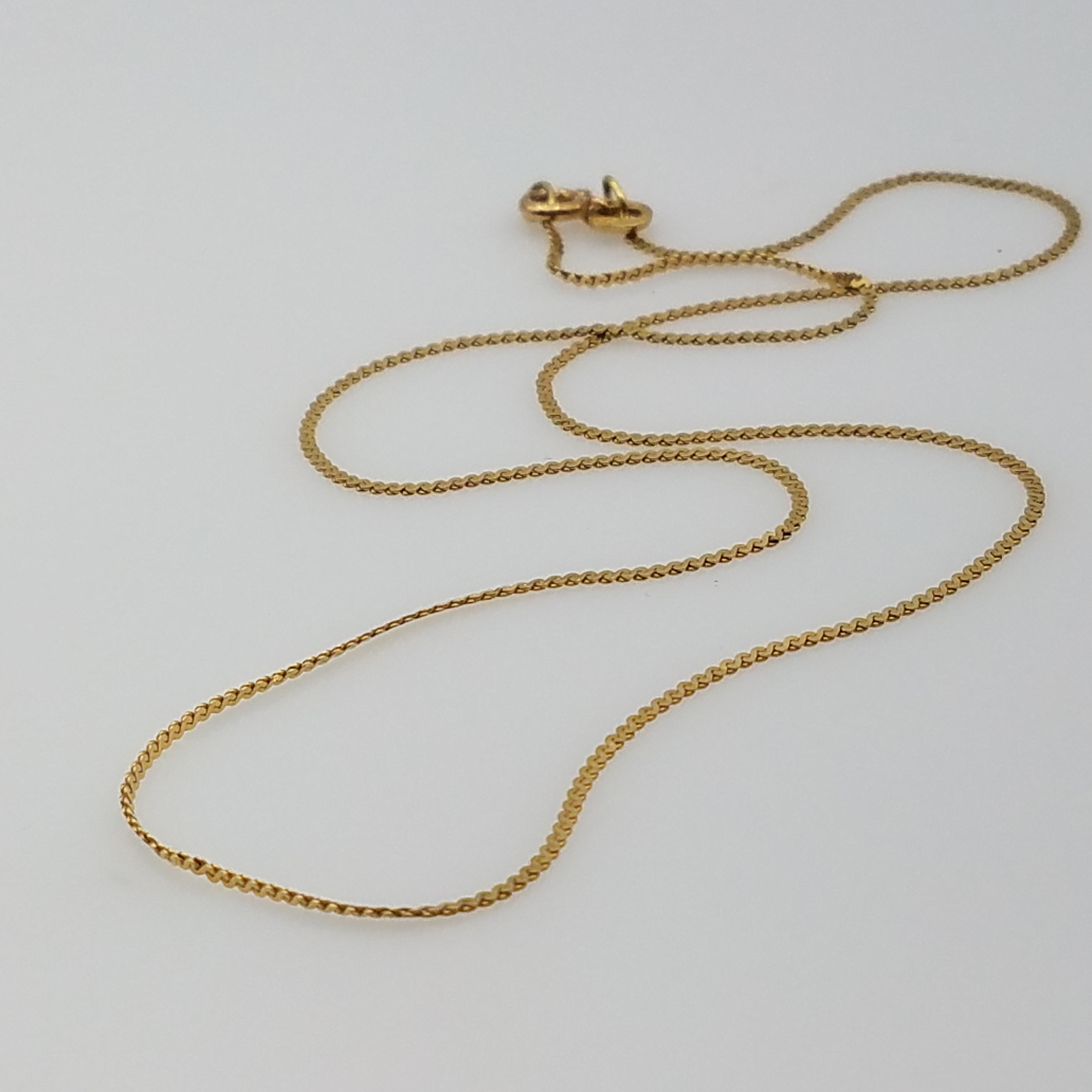 Buy the 14k Gold Italy Necklace Nugget Chain 1.2mm 15in 1.76g ...