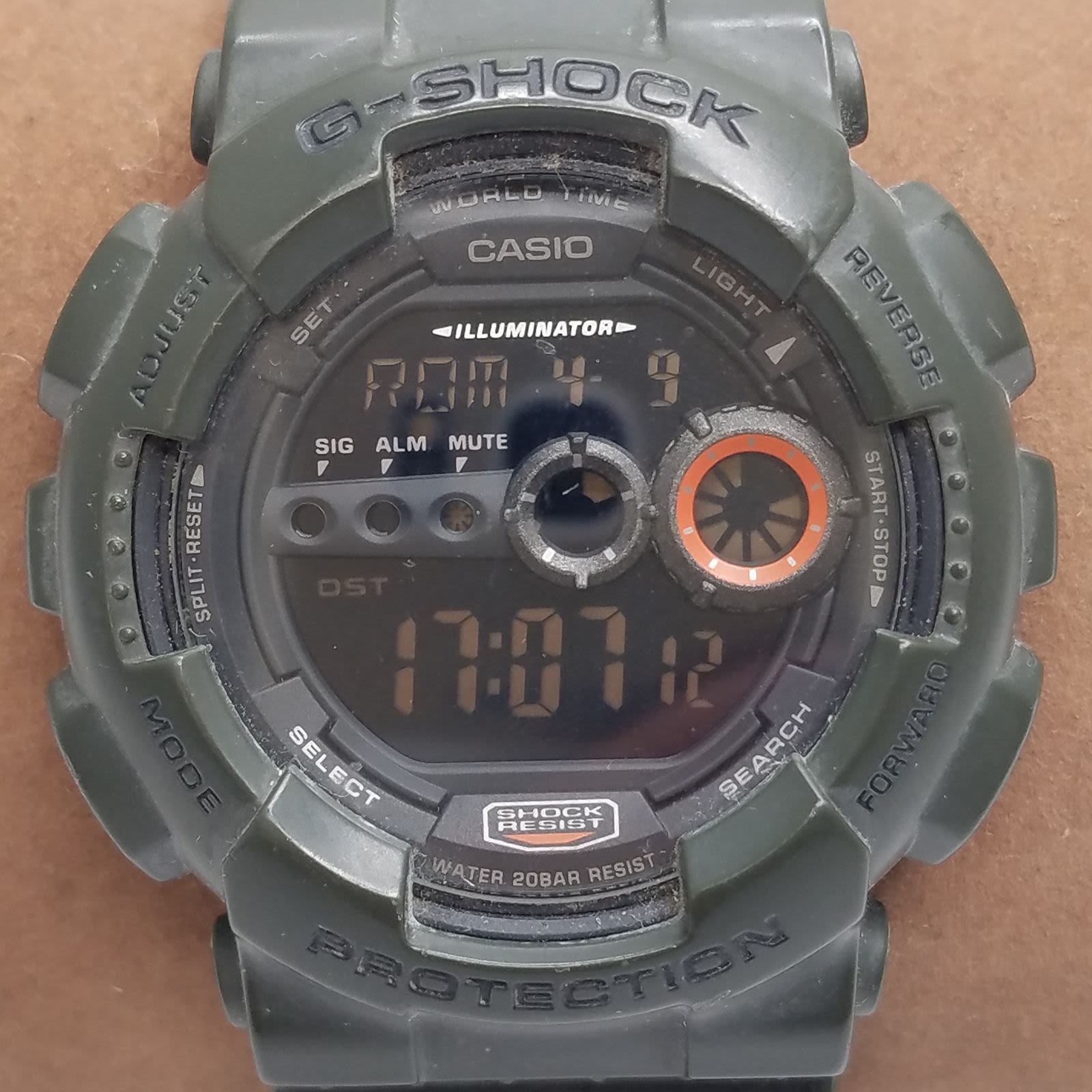 Buy the Men's Casio G-Shock 20 BAR Shock Resist Military Digital Watch ...