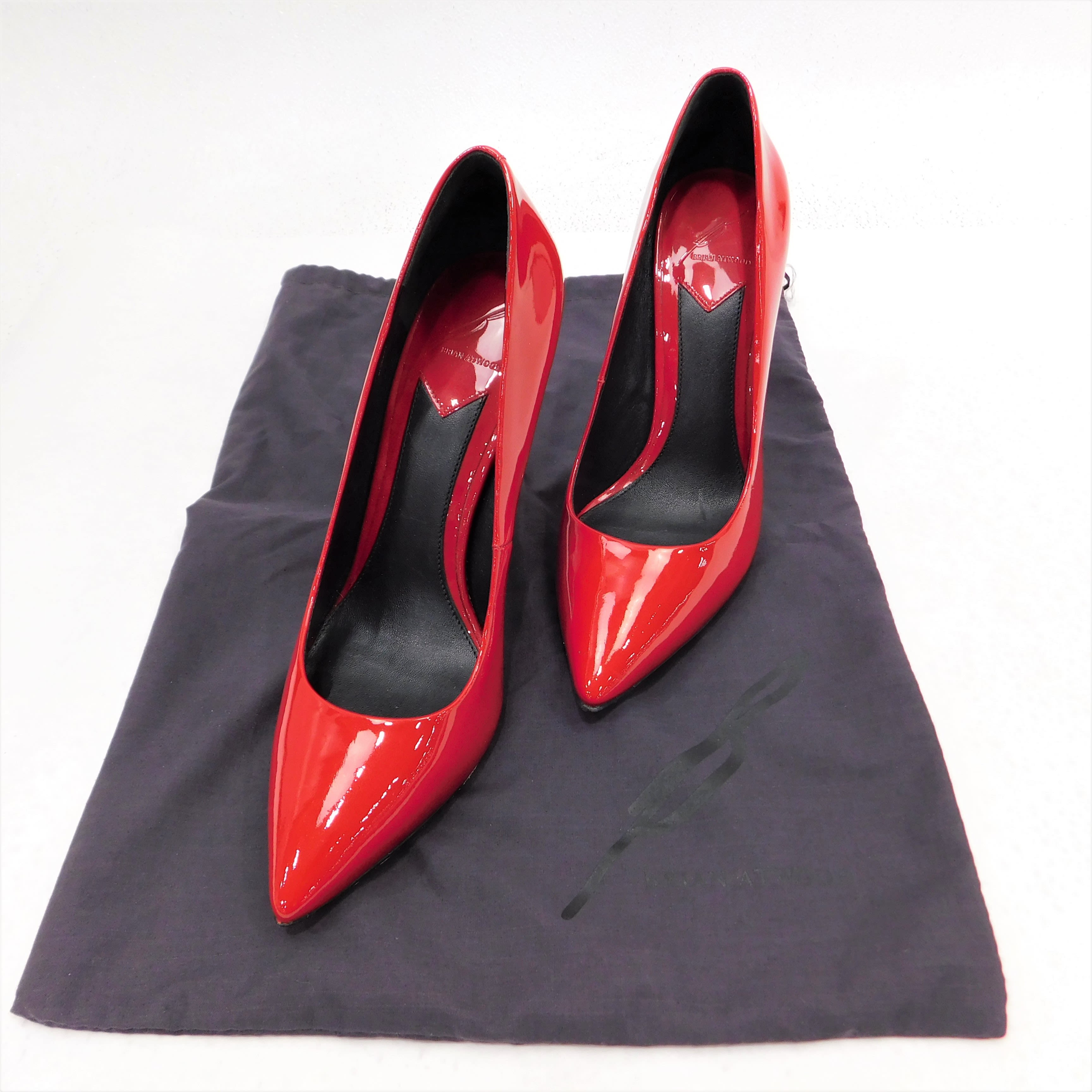 Buy 'B Brian Atwood' Desire Red Patent Leather Classic Pointed Toe 4.5 in  Stiletto Pumps Size 9 with COA for USD 119.99 | GoodwillFinds