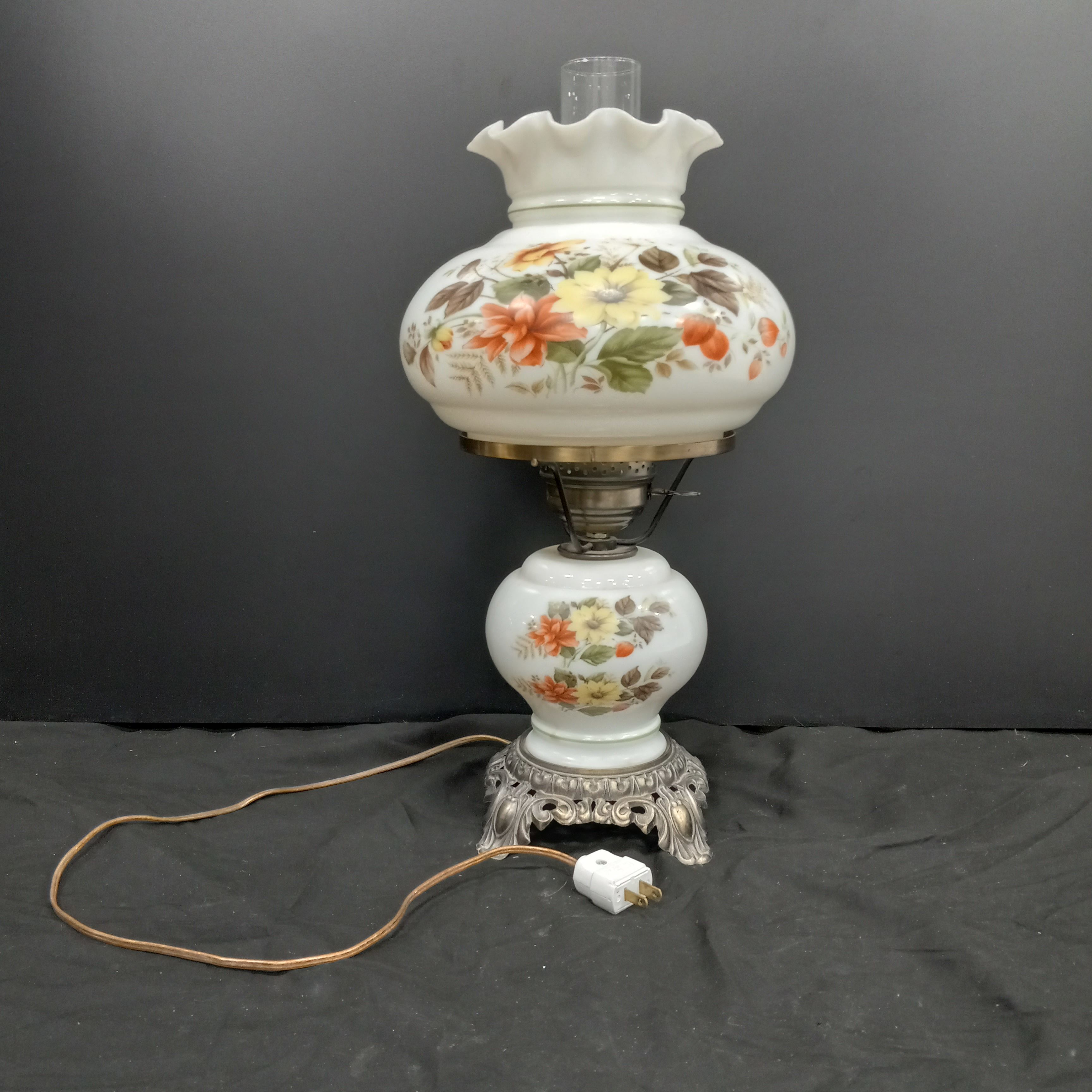 Buy the Porcelain Hurricane Lamp | GoodwillFinds