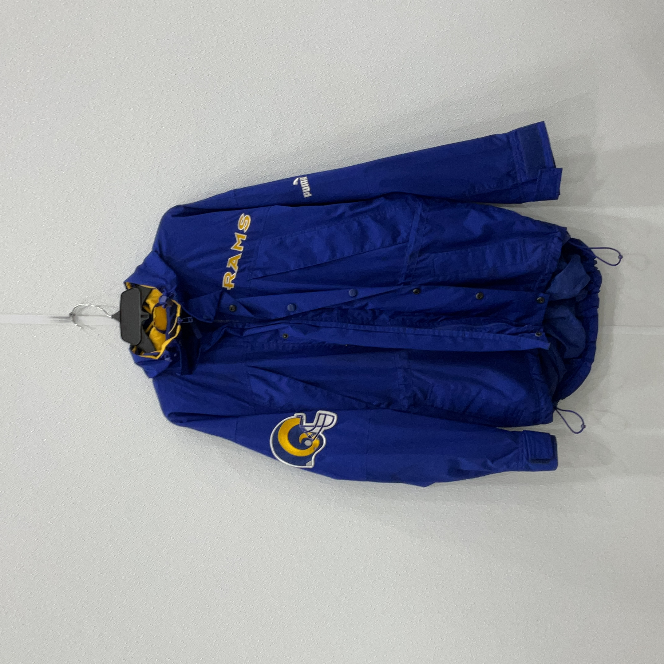 Buy the Mens Blue St Louis Rams Logo Full-Zip Hooded Windbreaker