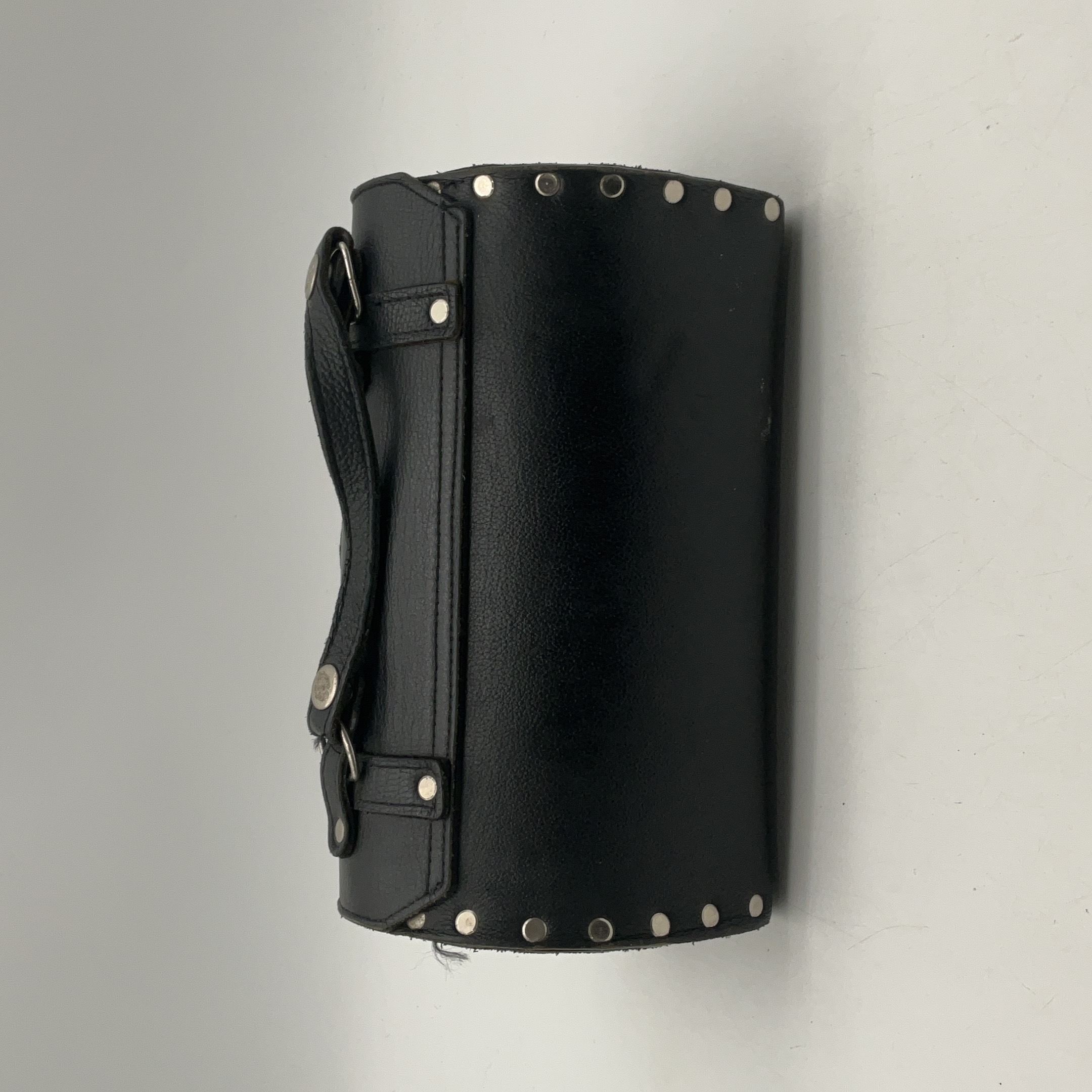 Vintage Harley-Davidson Leather Studded Barrel Bag