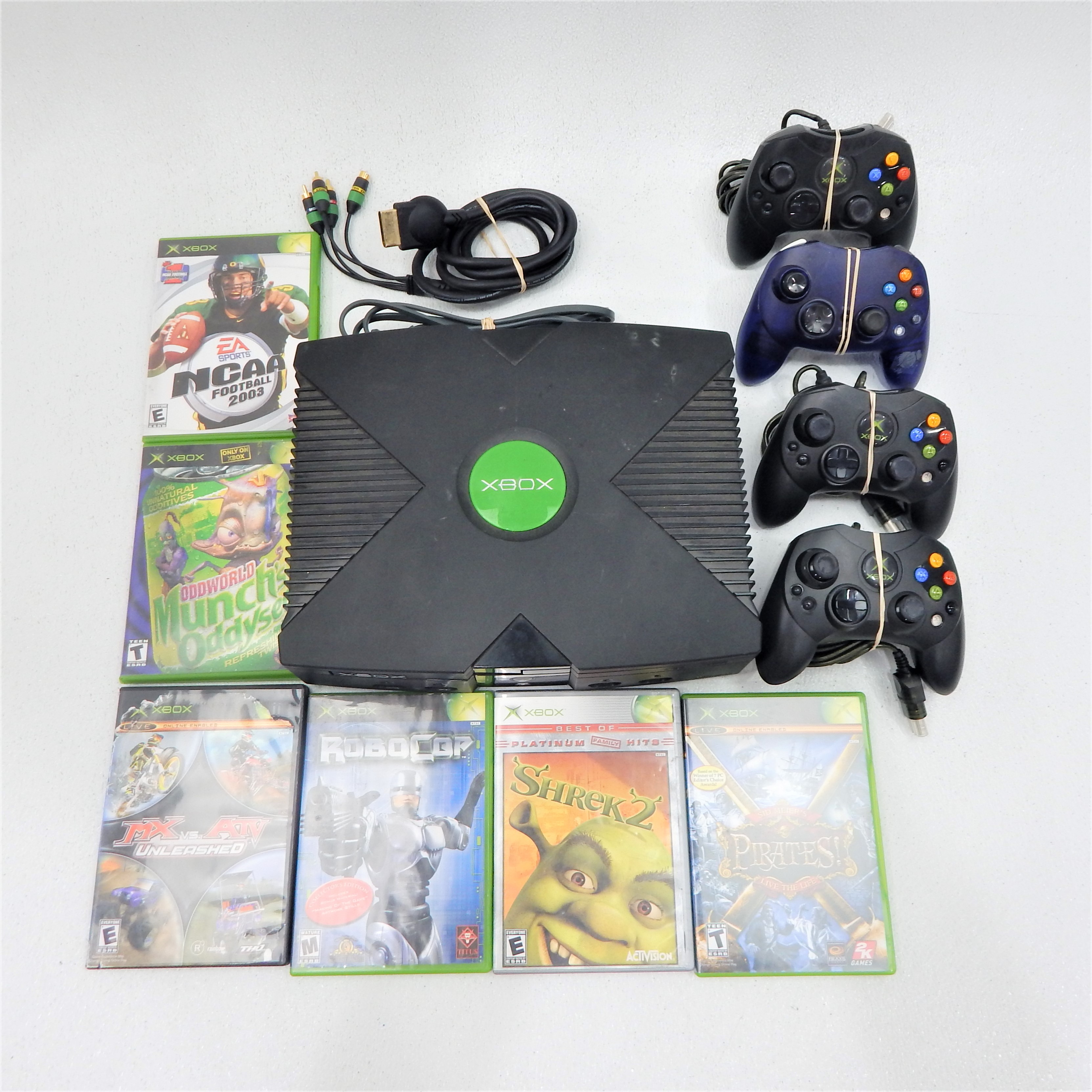 Buy The Microsoft Xbox W  4 Controllers And 6 Games, Shrek 2 