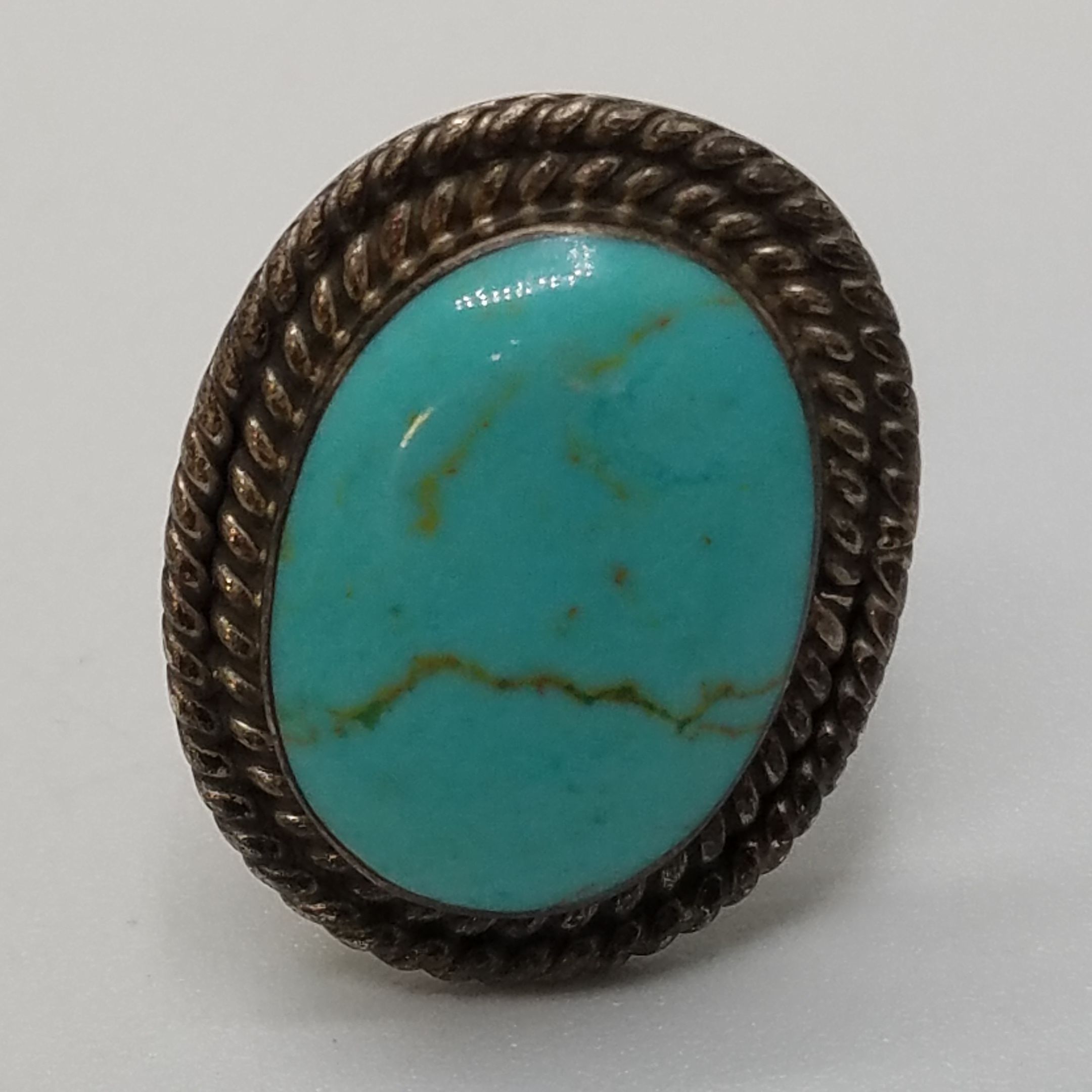 Buy the Mexico Sterling Silver Southwest Turquoise Sz 5.75 Ring