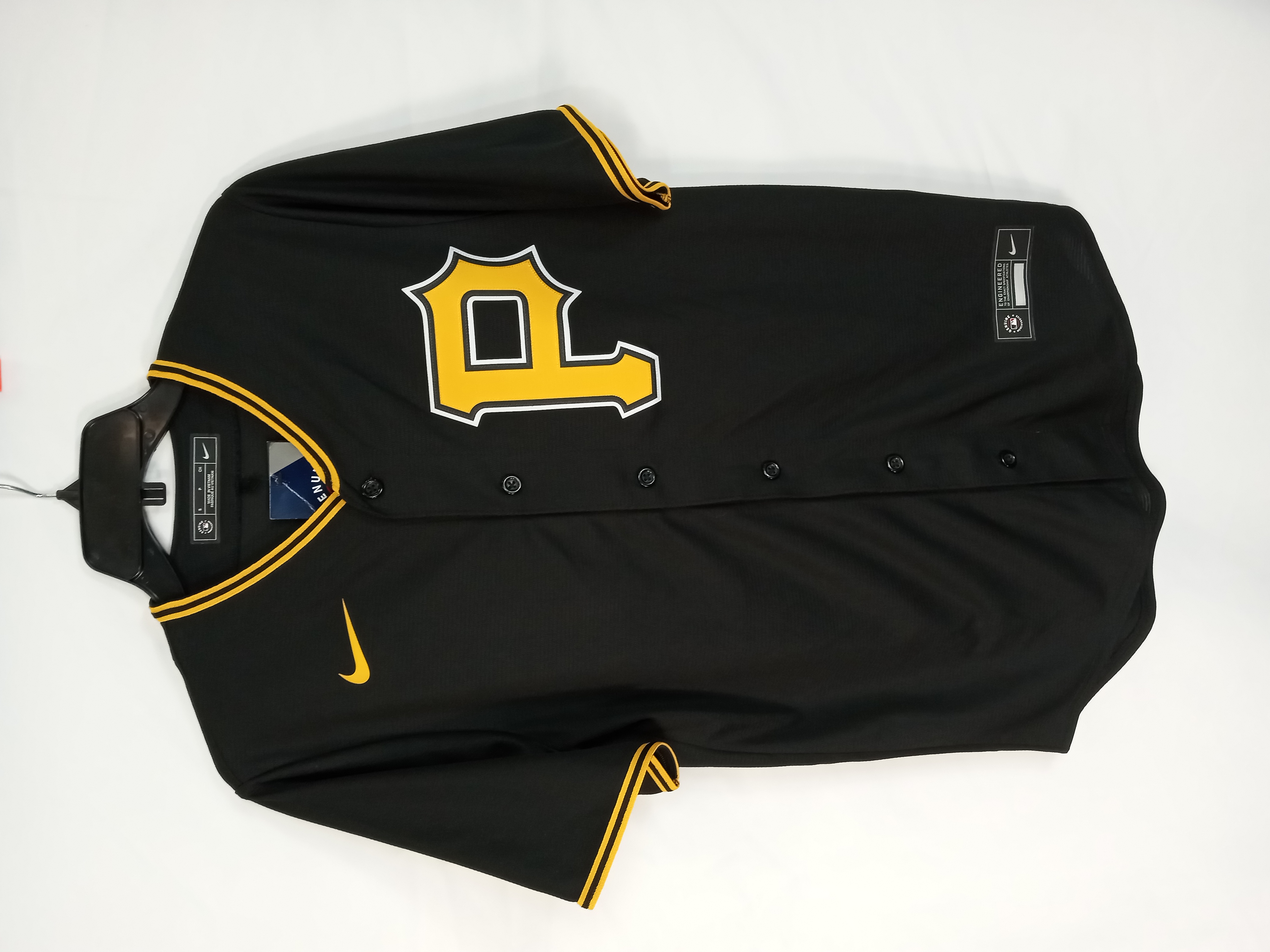 Buy the Nike MLB Men Black #2 Chavis Pirates Jersey S NWT