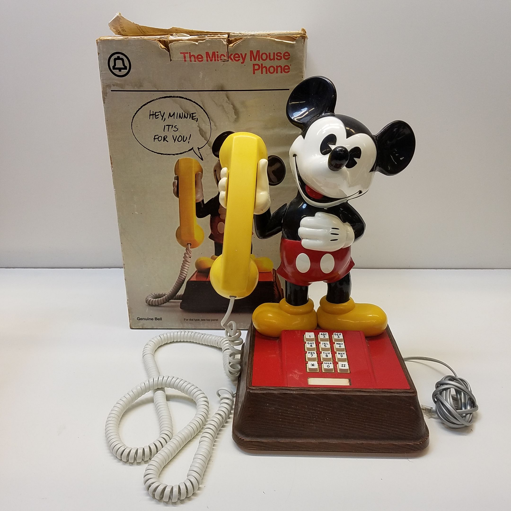 Buy Vintage Walt Disney Mickey Mouse Touch Button Phone Telephone Box 1980s  Bell IOB for USD 62.99 | GoodwillFinds