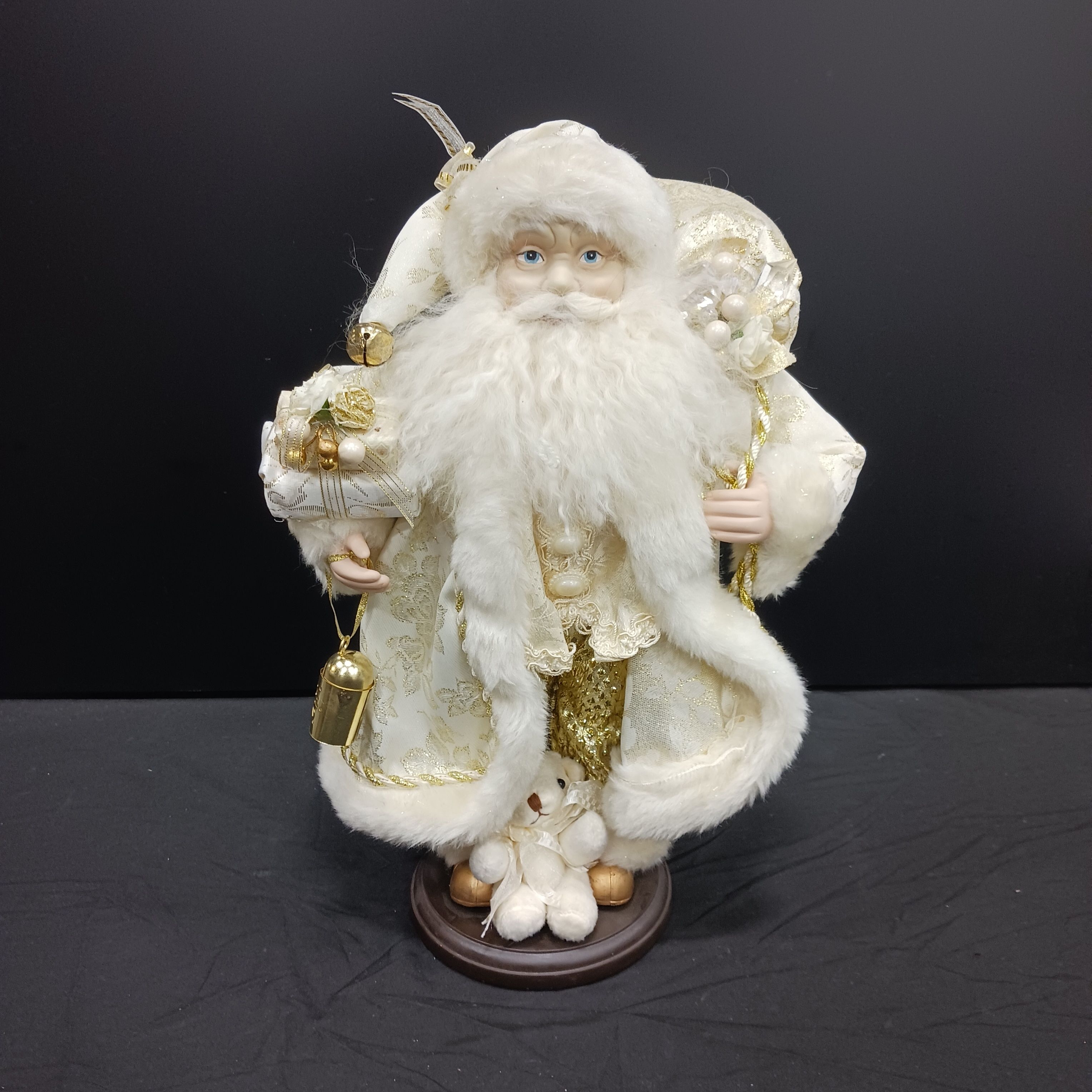 Buy the Elegant Santa Claus in White Clothes Decorative Figurine ...