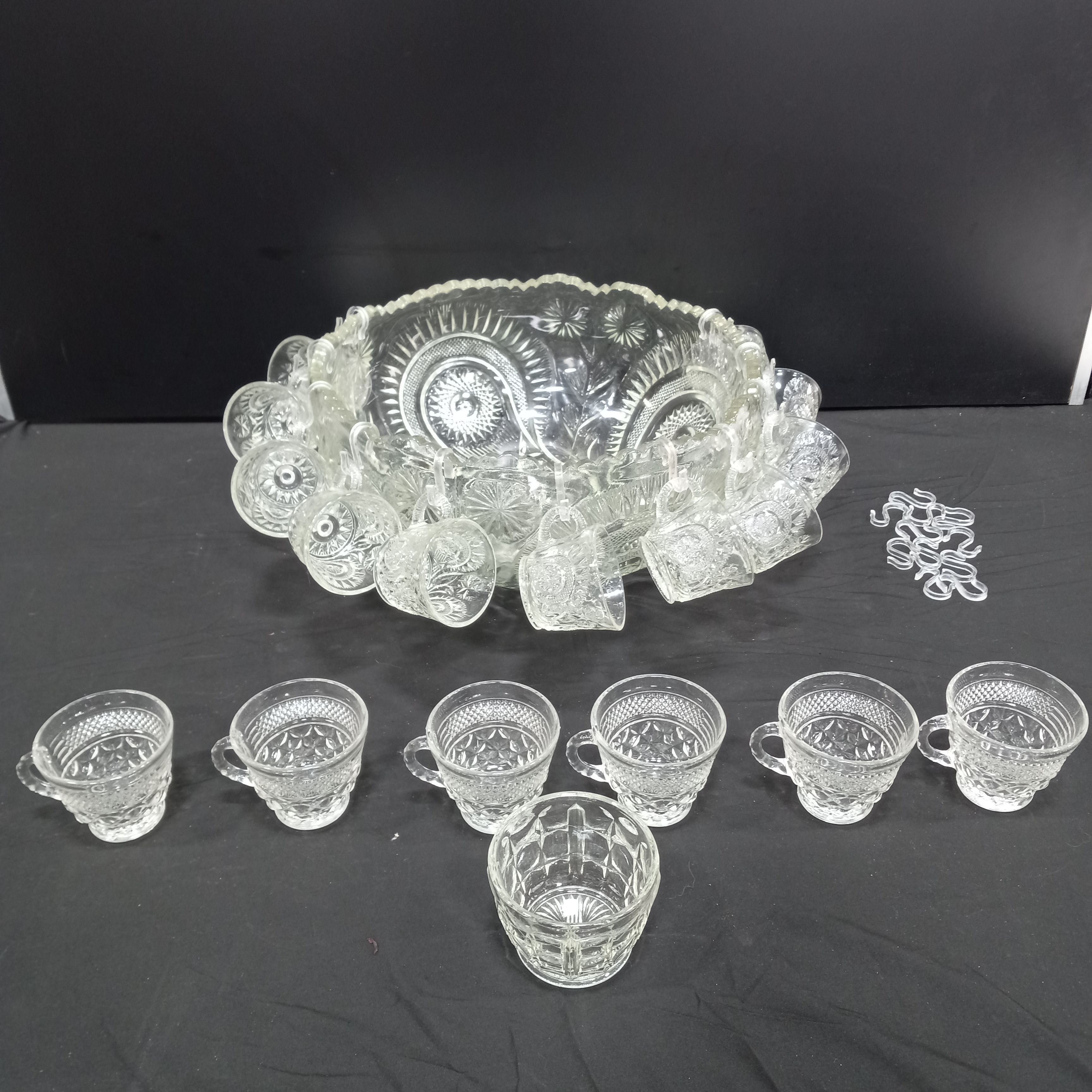 Glass Punch Bowl Set