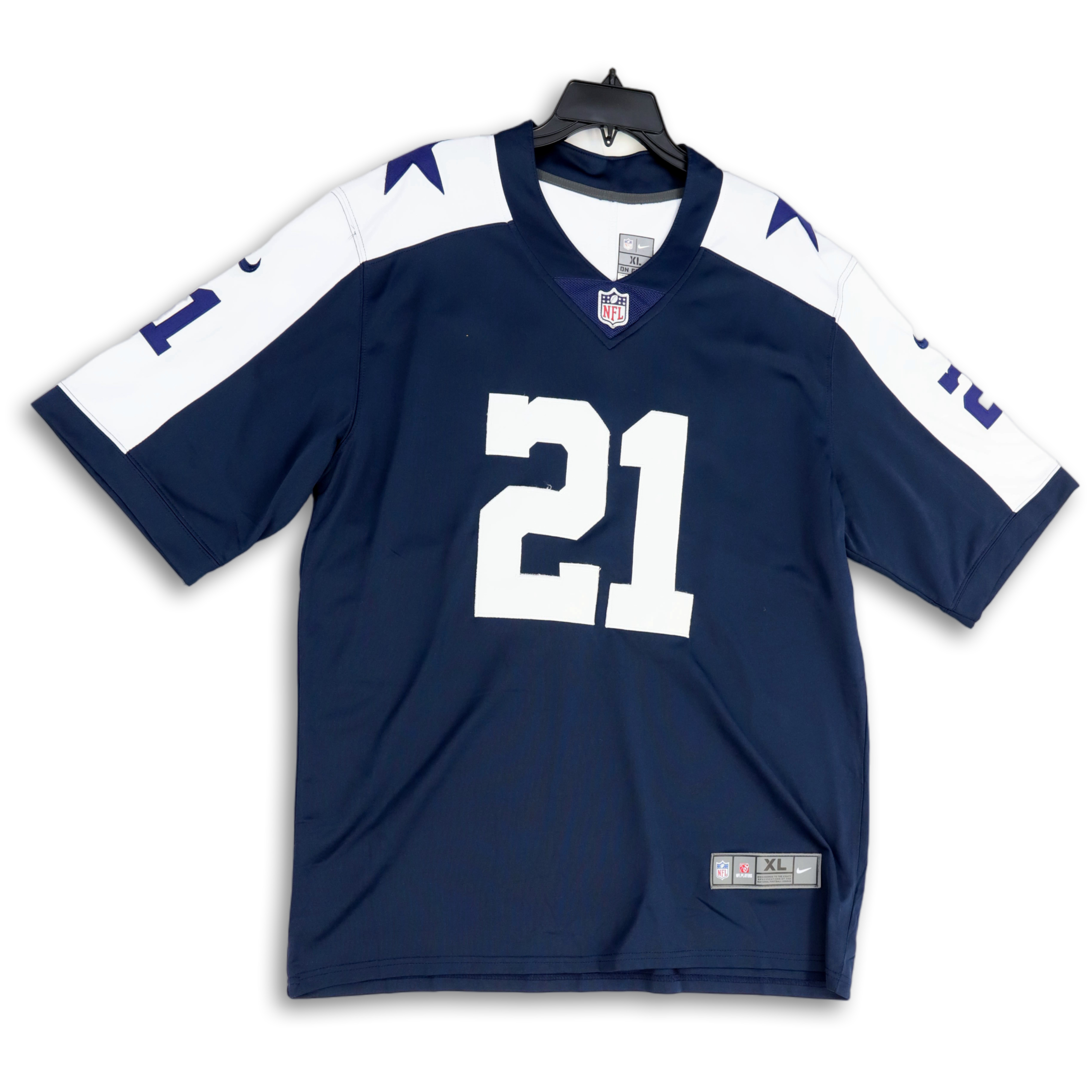 Men's Dallas Cowboys #21 Ezekiel Elliott Navy 2021 Pullover Hoodie on  sale,for Cheap,wholesale from China