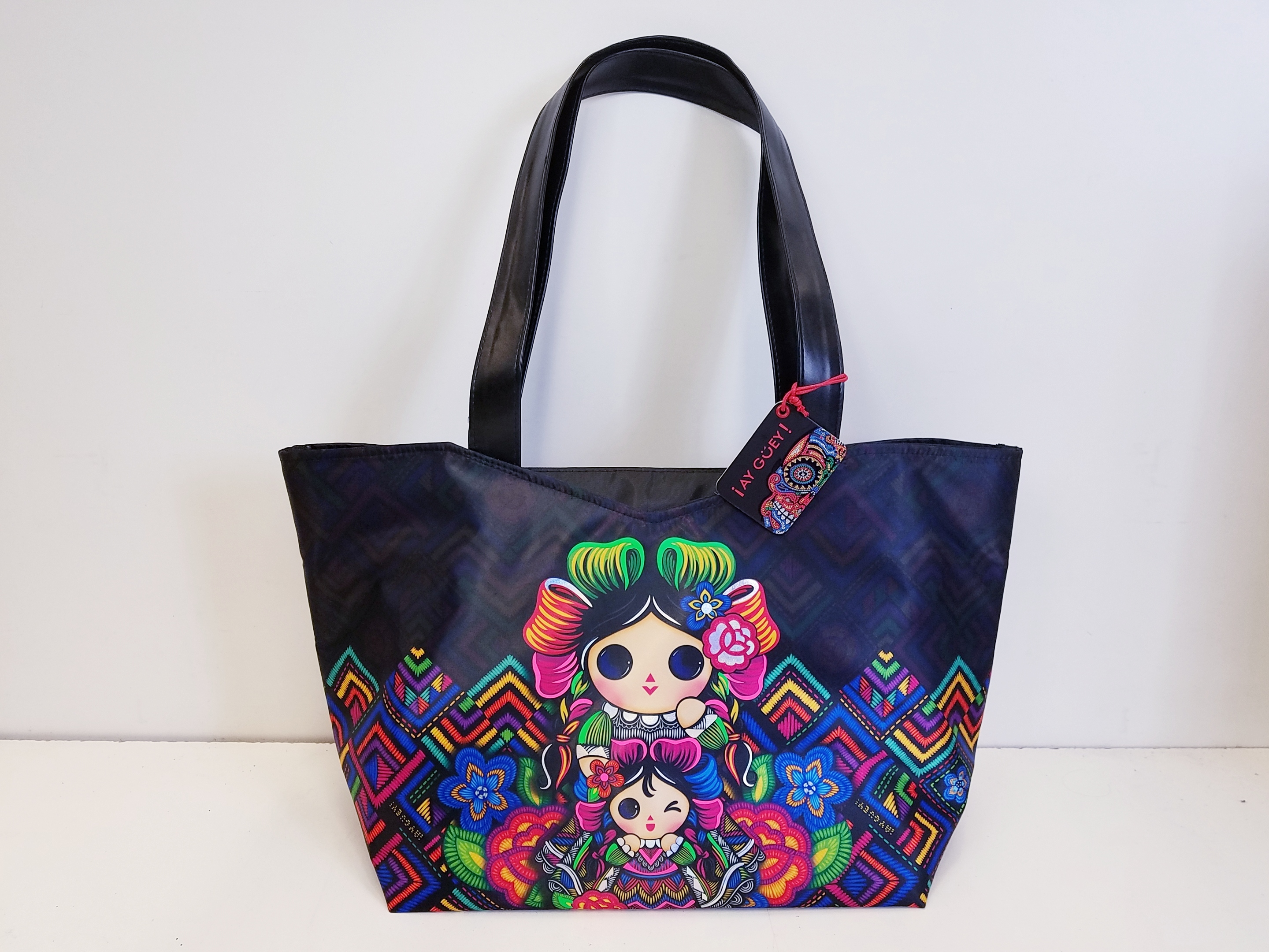 Buy the Ay Guey Tote Bag Black Multicolor | GoodwillFinds