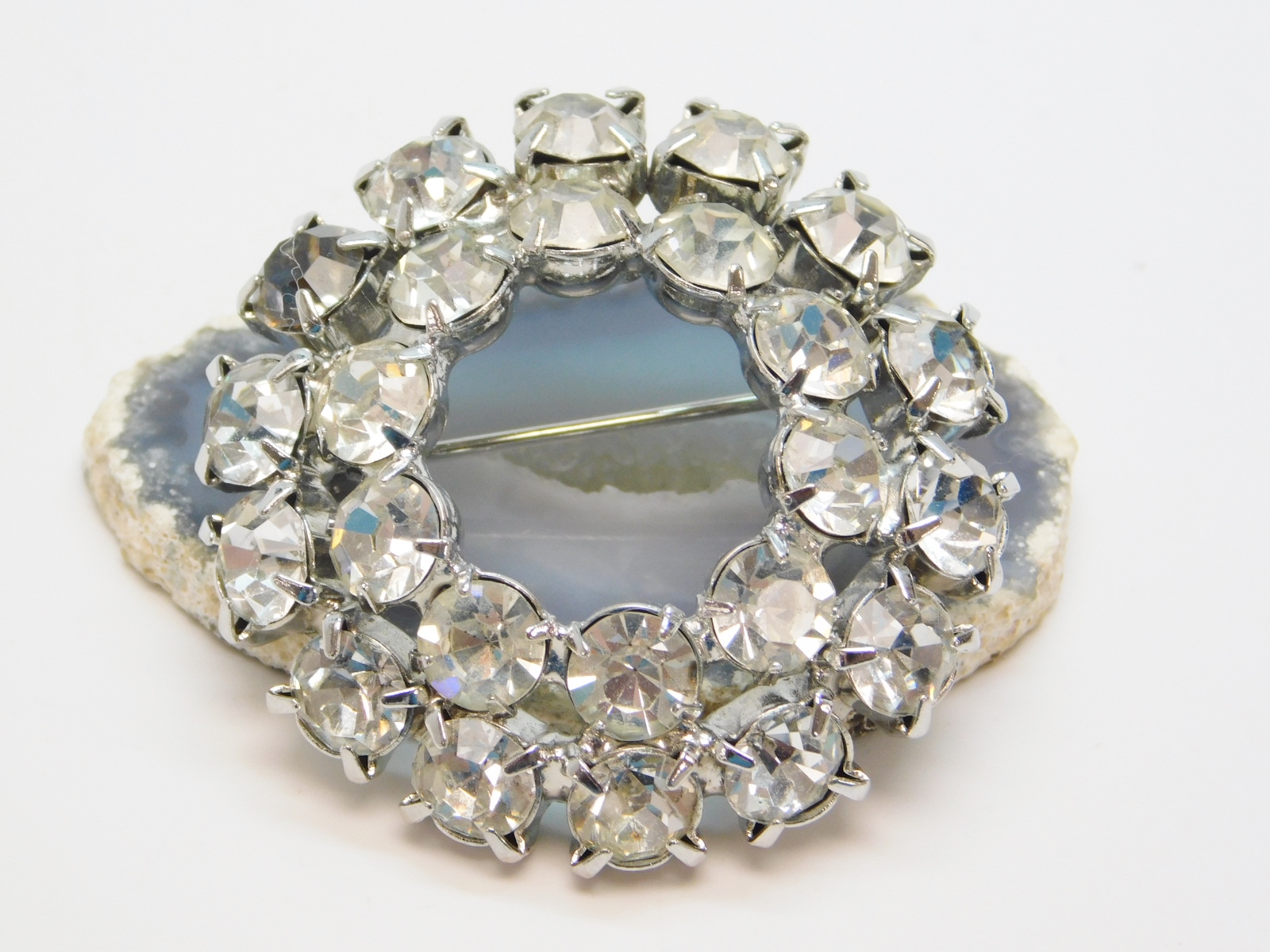 Buy The Vintage Weiss Icy Rhinestone Circle Brooch 