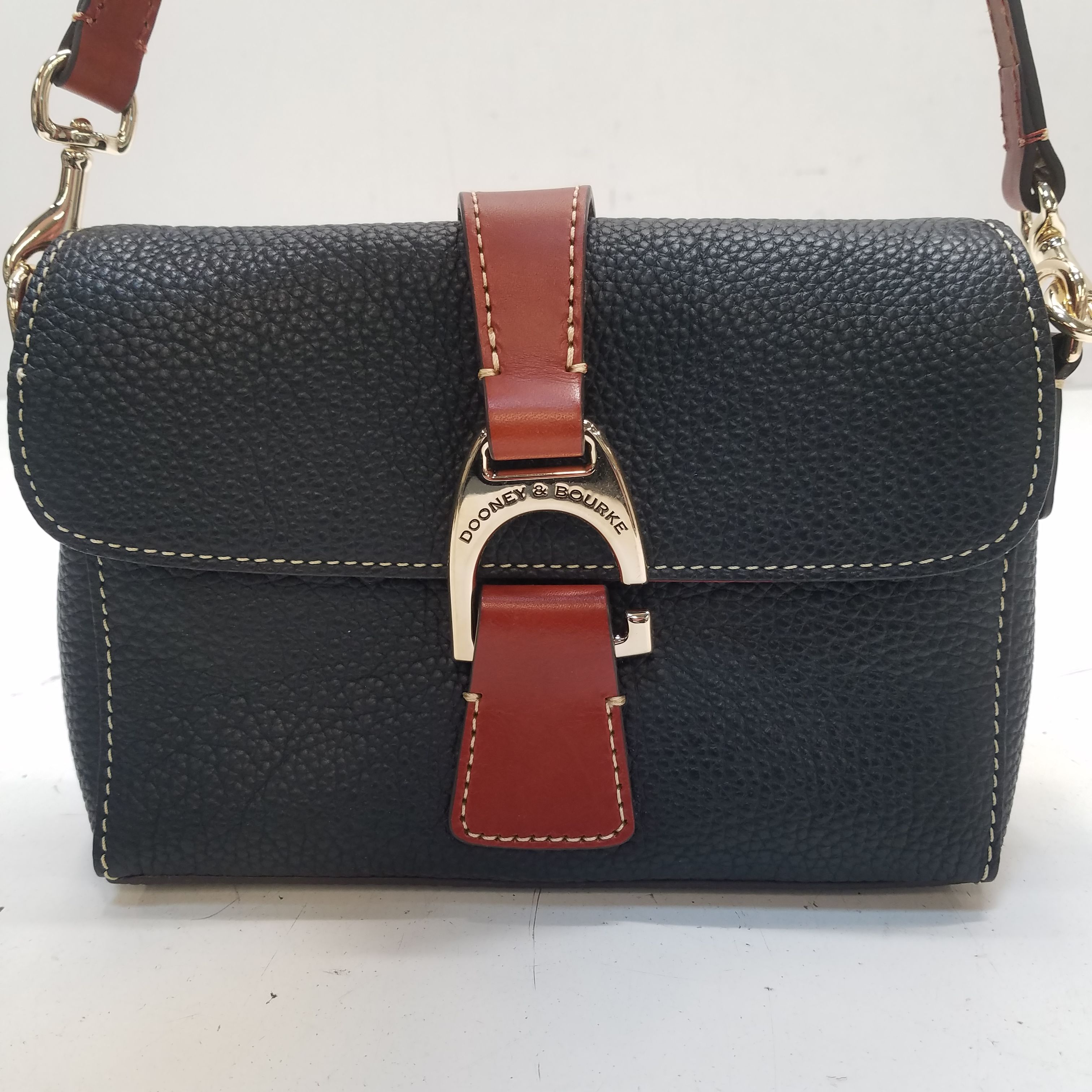 Buy the Dooney & Bourke Pebble Leather Kyra Crossbody Black | GoodwillFinds