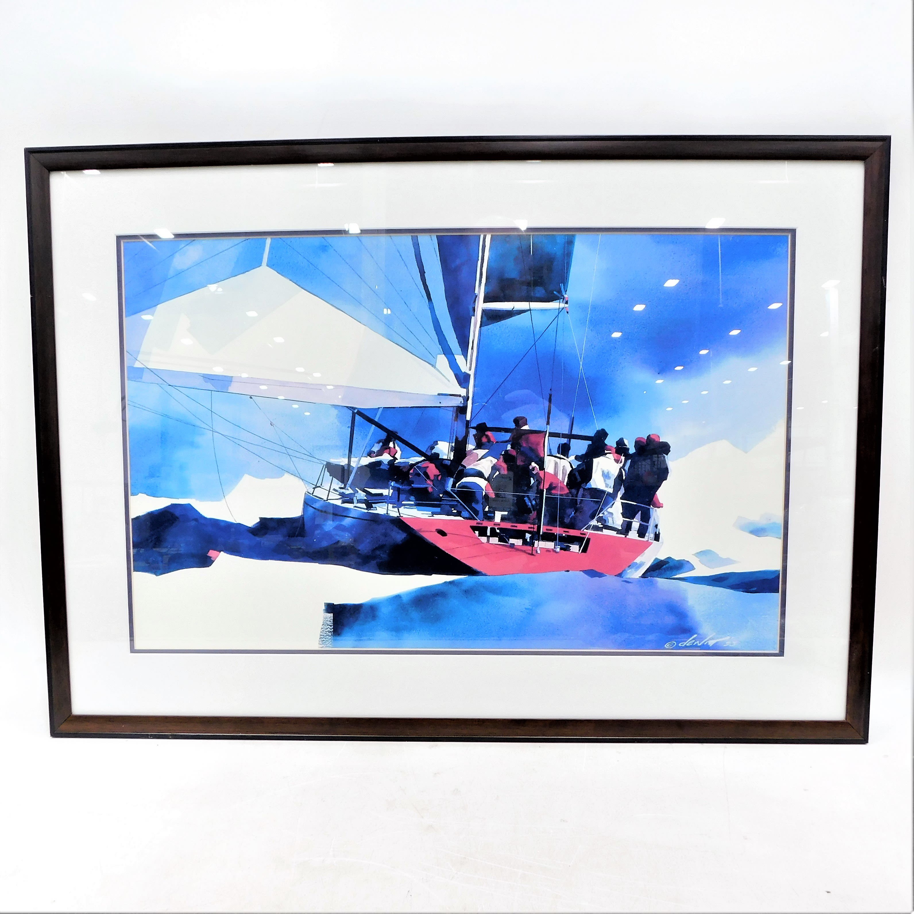 Buy the Vintage Jim DeWitt Framed Maritime Nautical Art Print Boat Ship ...