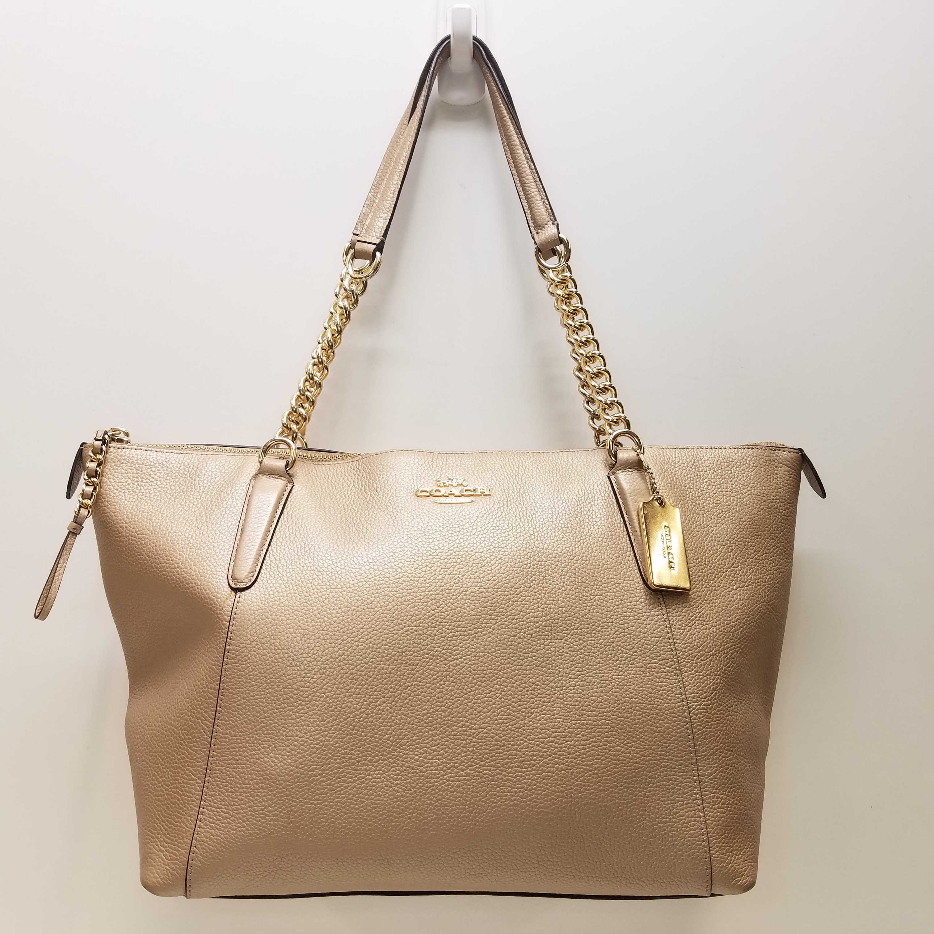 Coach ava leather 2025 shopper tote bag handbag