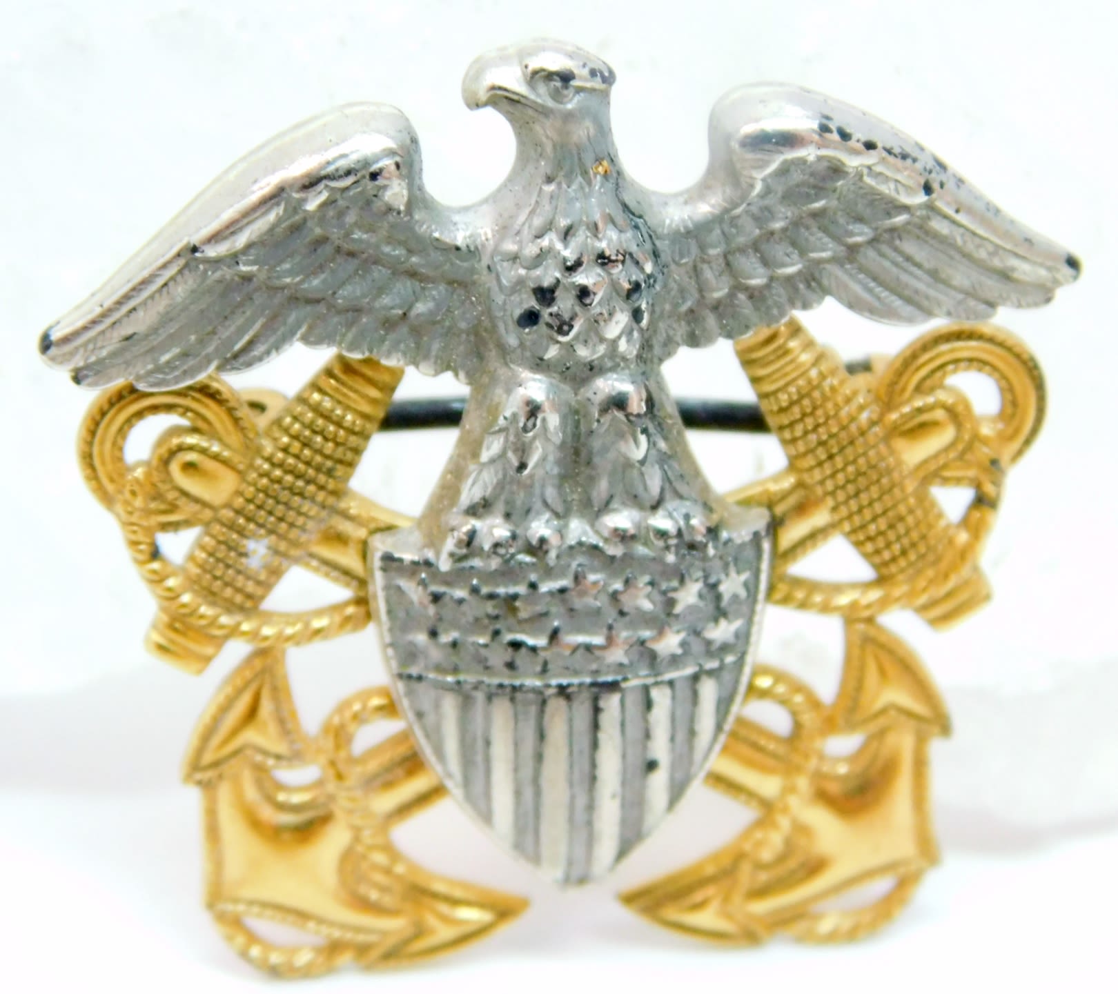 Buy the Vintage Sterling Silver & Gold Fill U.S. Navy Eagle Shield ...