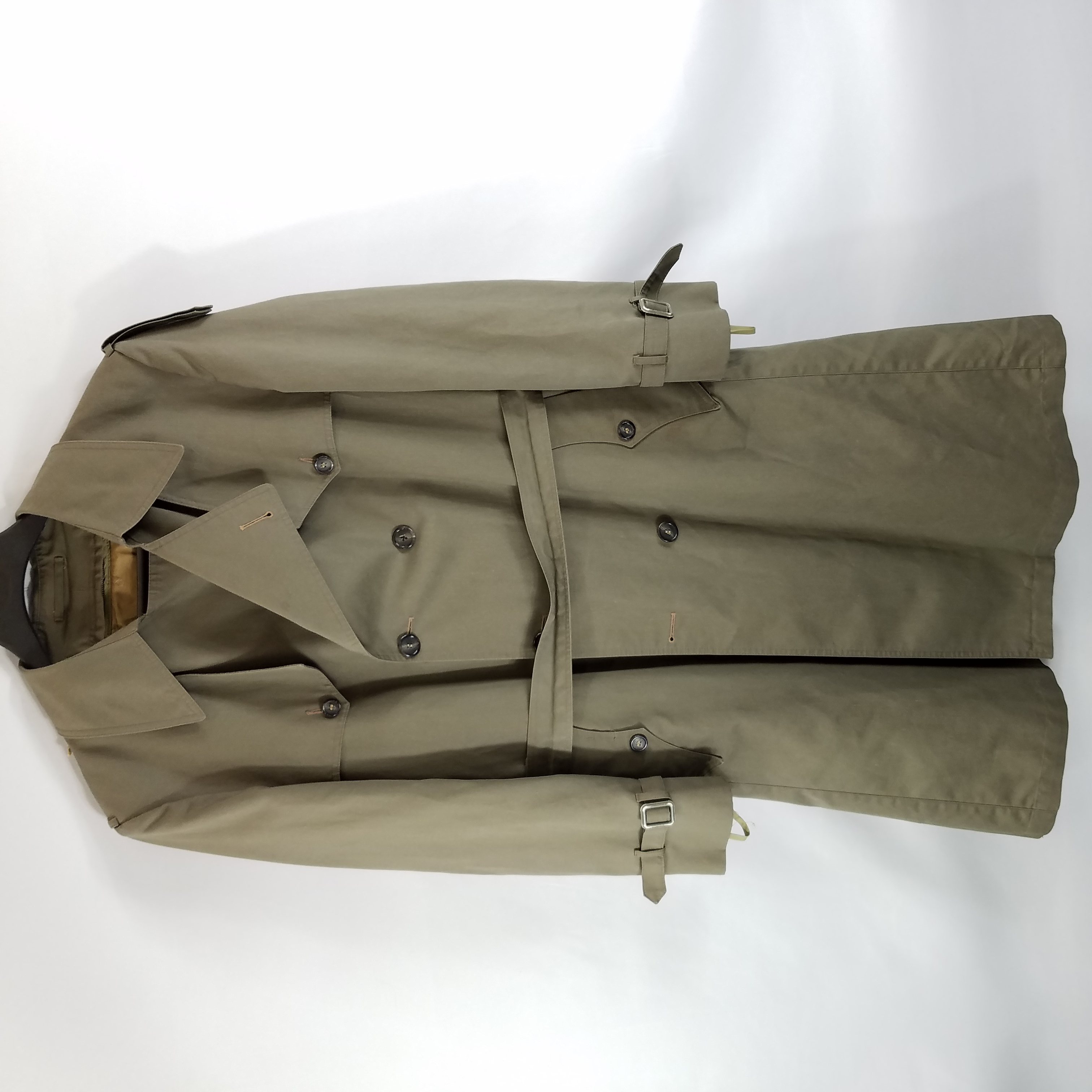 Buy the Christia Dior Men Green Trench Coat Jacket 44 | GoodwillFinds