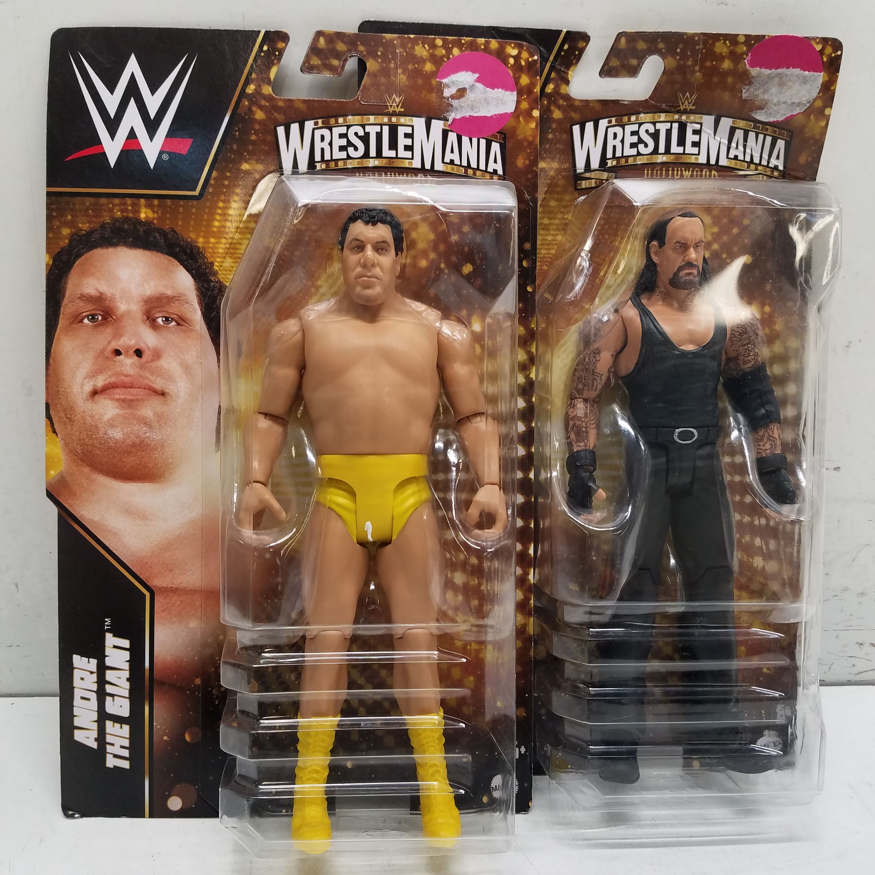 Buy the WWE Wrestlemania Hollywood Action Figures Lot of 2 | GoodwillFinds