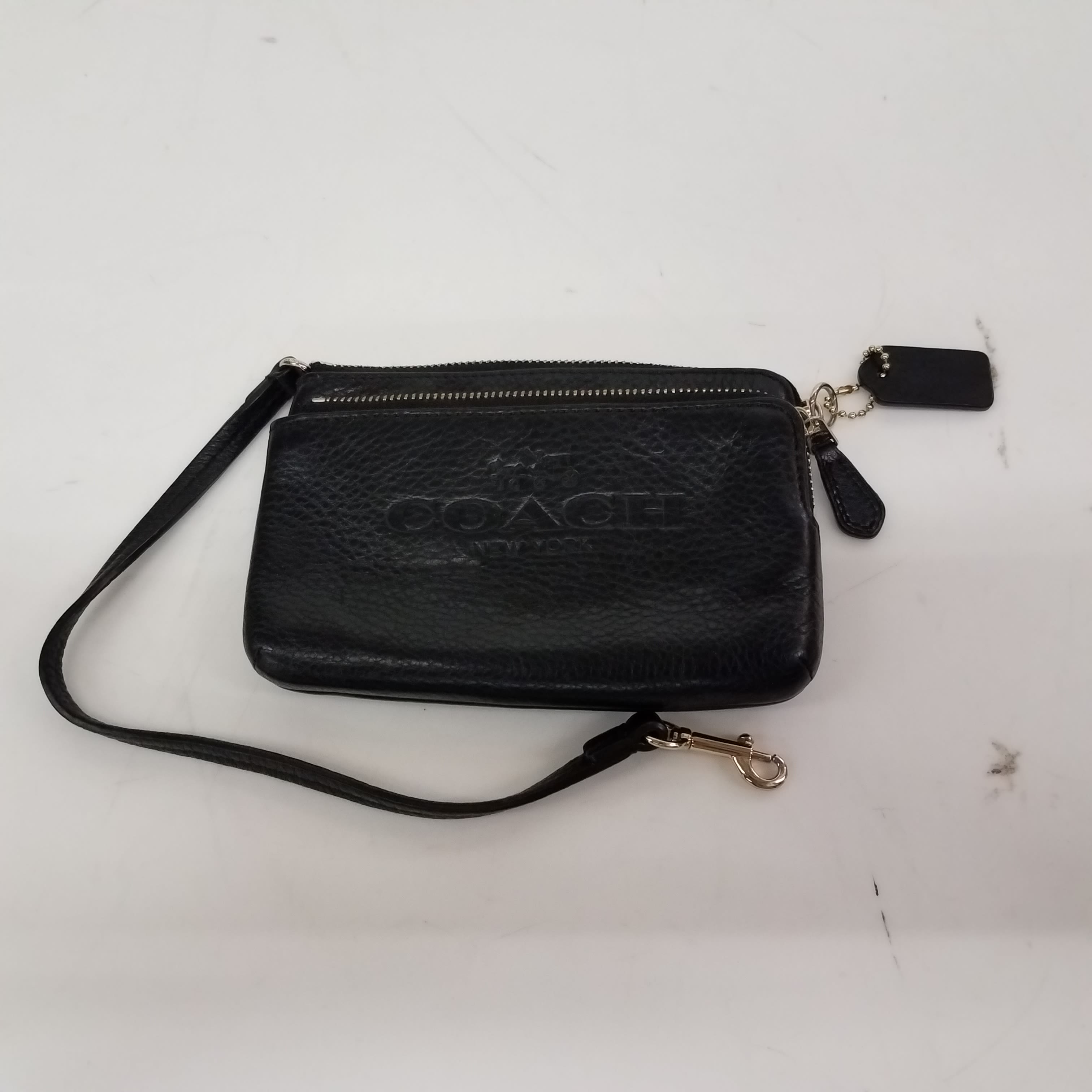 Coach black discount double zip wristlet