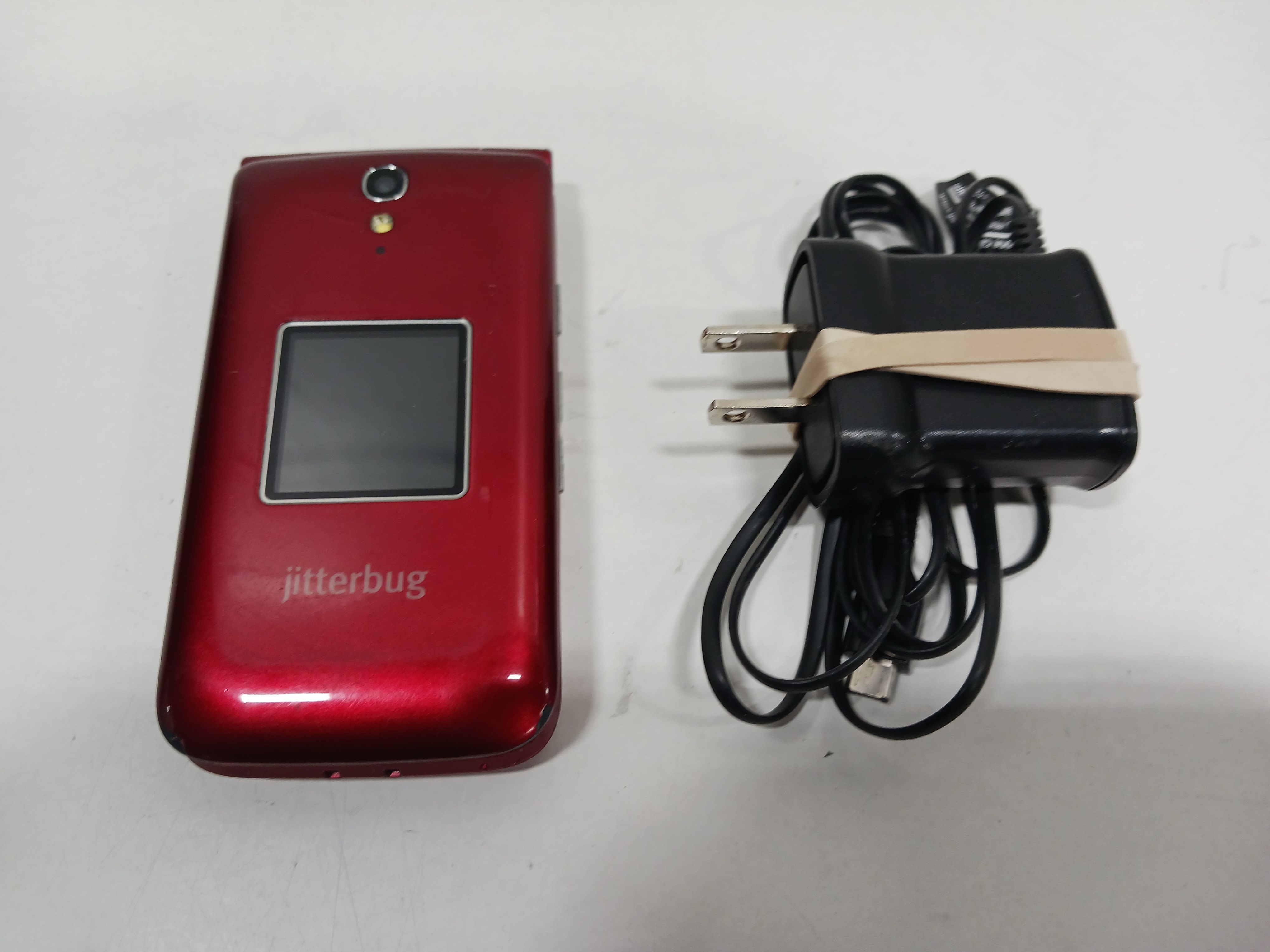 Buy The Alcatel Red Jitterbug Flip Cell Phone W/ Charger | GoodwillFinds