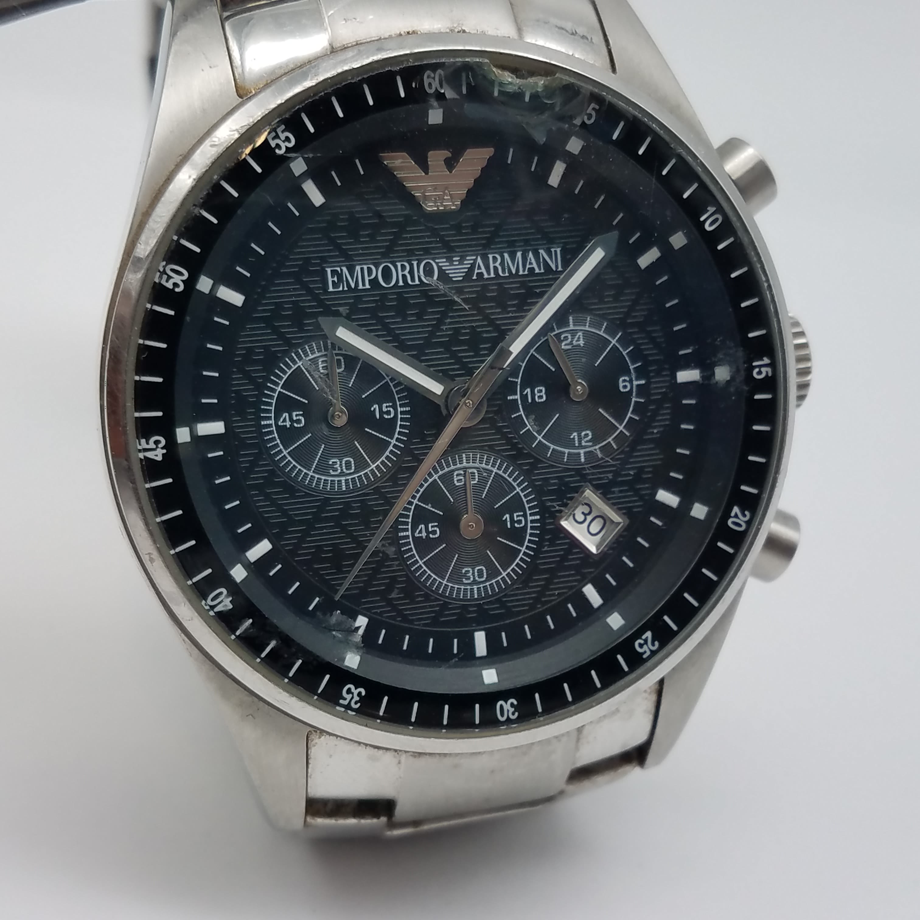 Buy the Emporio Armani 0585-251203 43mm Multi Dial Watch 177g ...